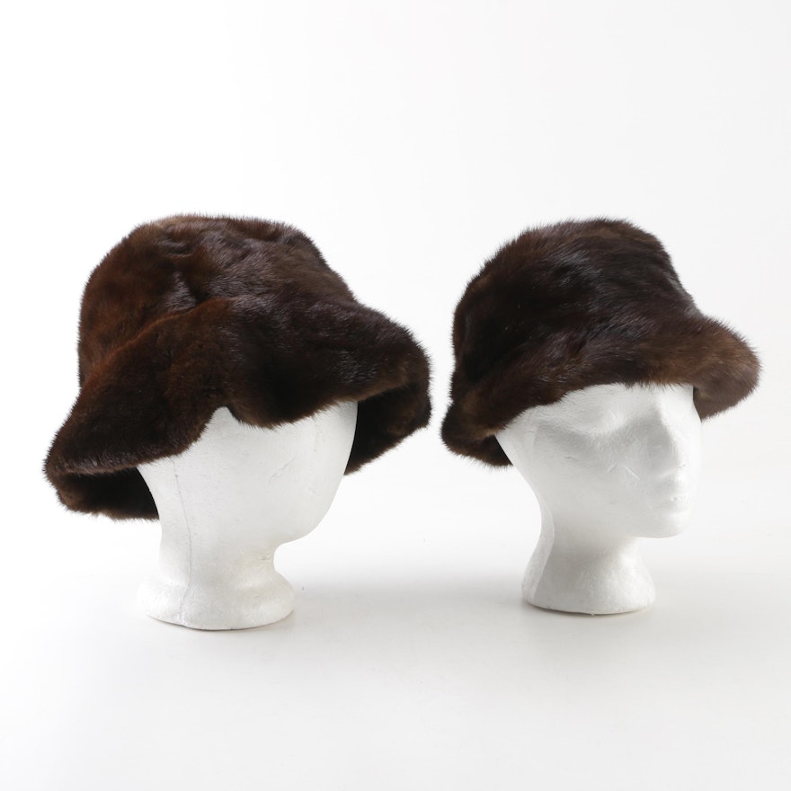 Mink Fur Bucket Hat and Cloche Including Livingston