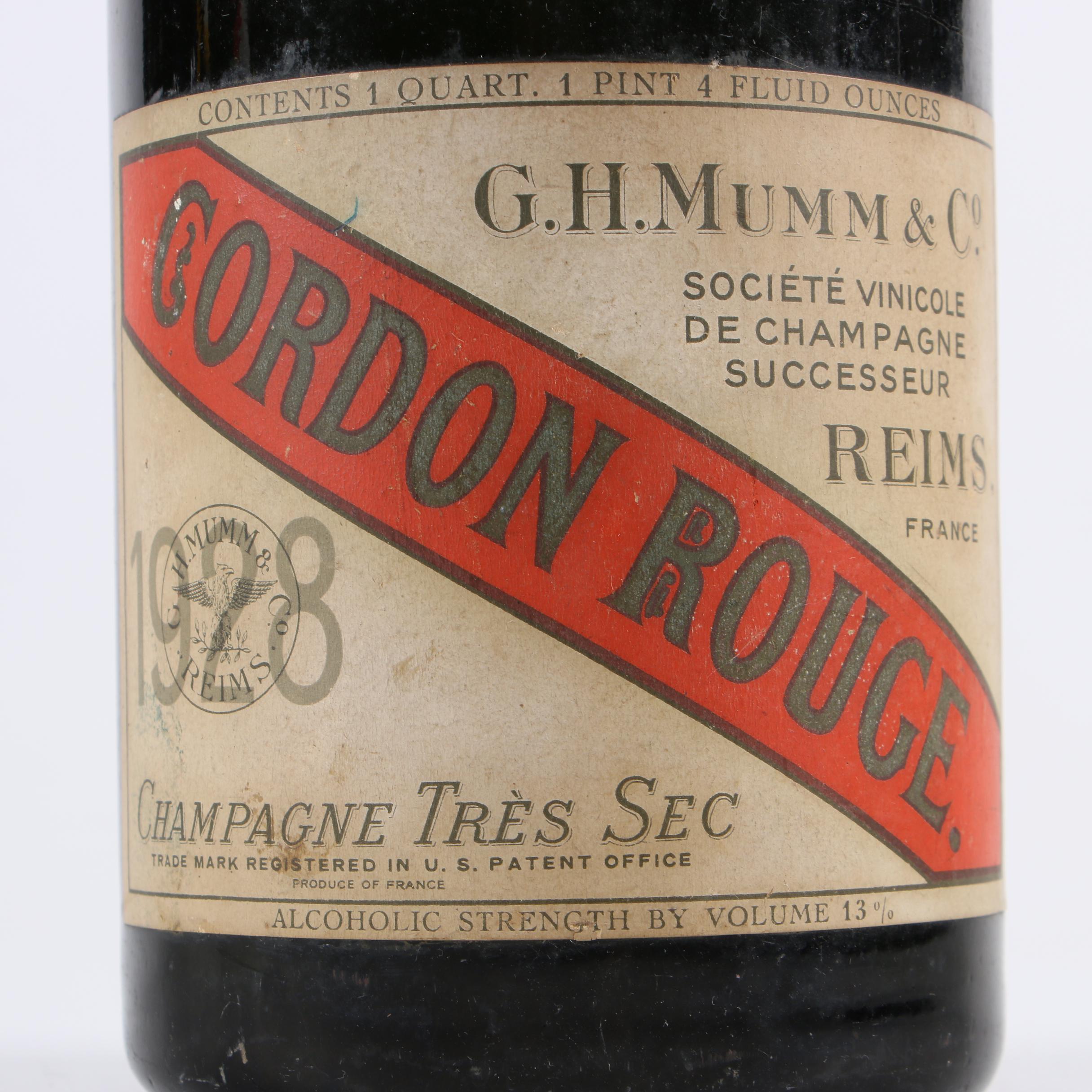 Piper-Heidsieck and Mumm Gordon Rouge Champagne Bottles