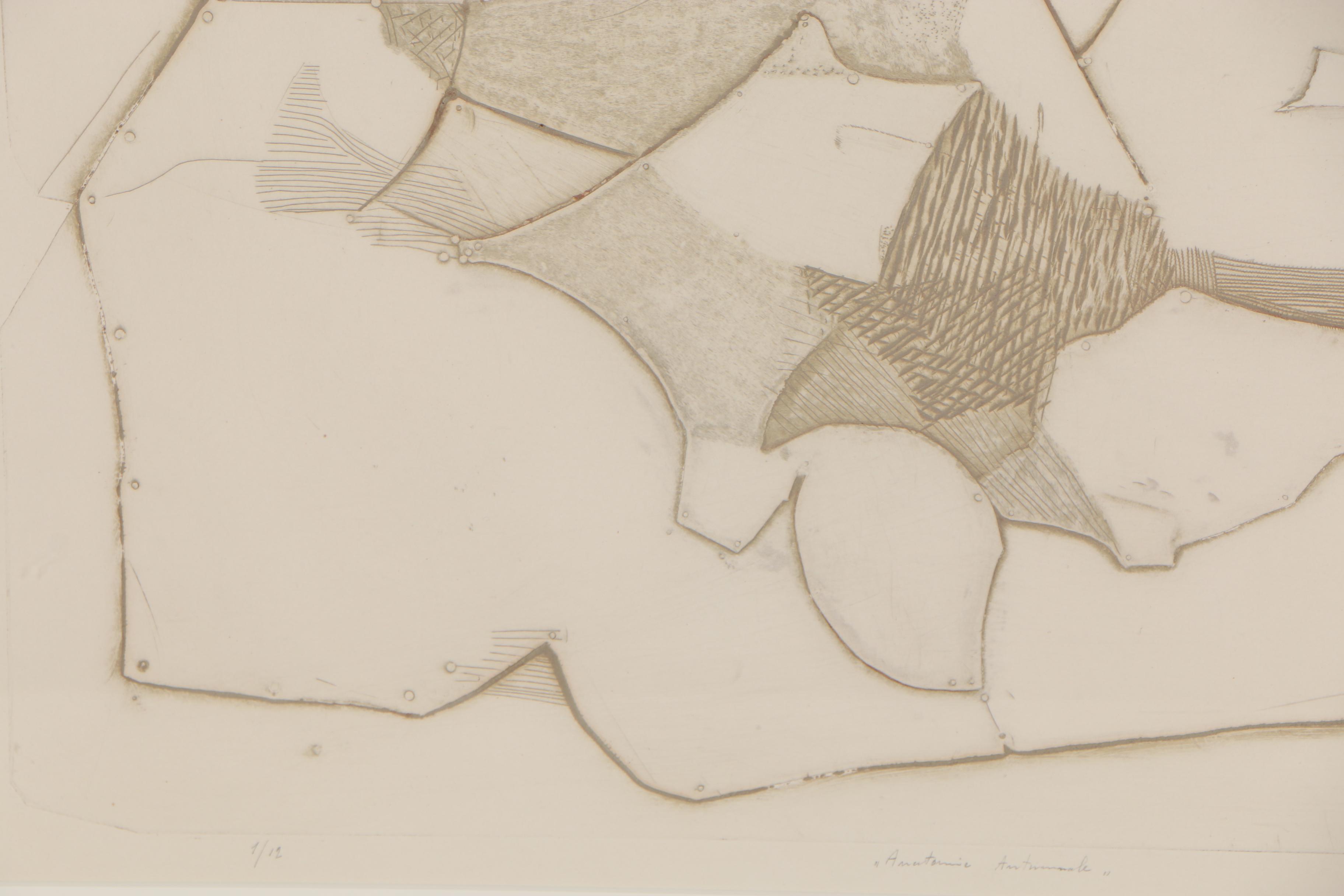 Paolo Boni 1961 Embossed Etching "Anatomie Automnale"