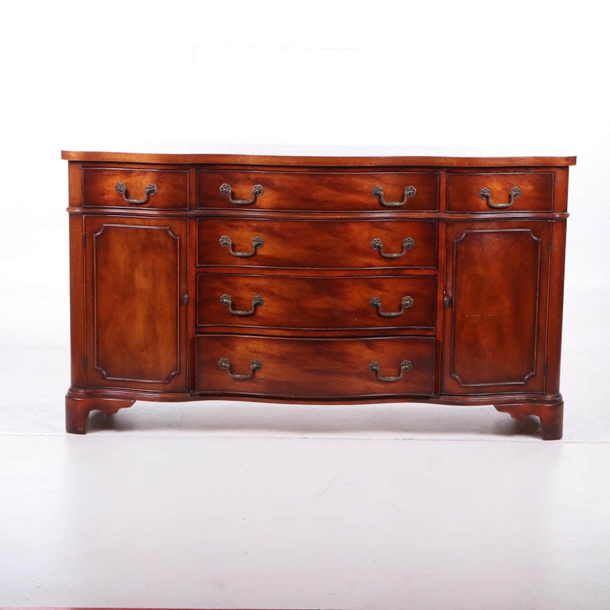 Federal Style Mahogany Stained Serpentine Front Buffet, 21st Century