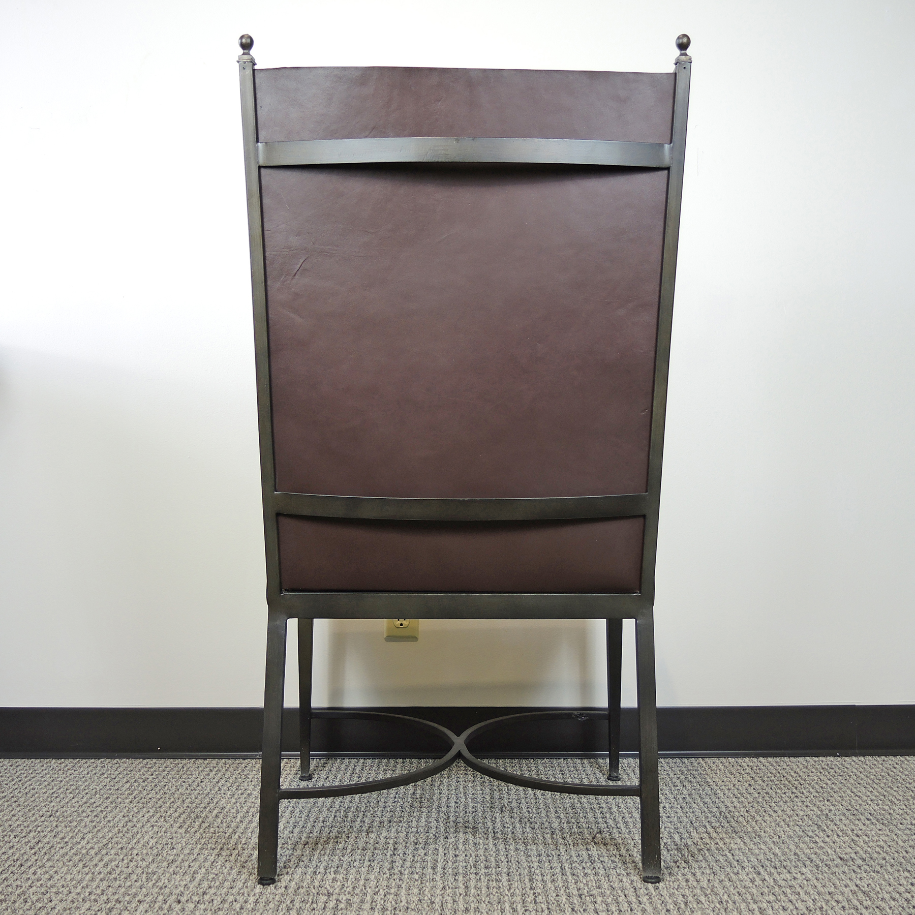 Metal and Leather Modern Wingback Chair by Global Views