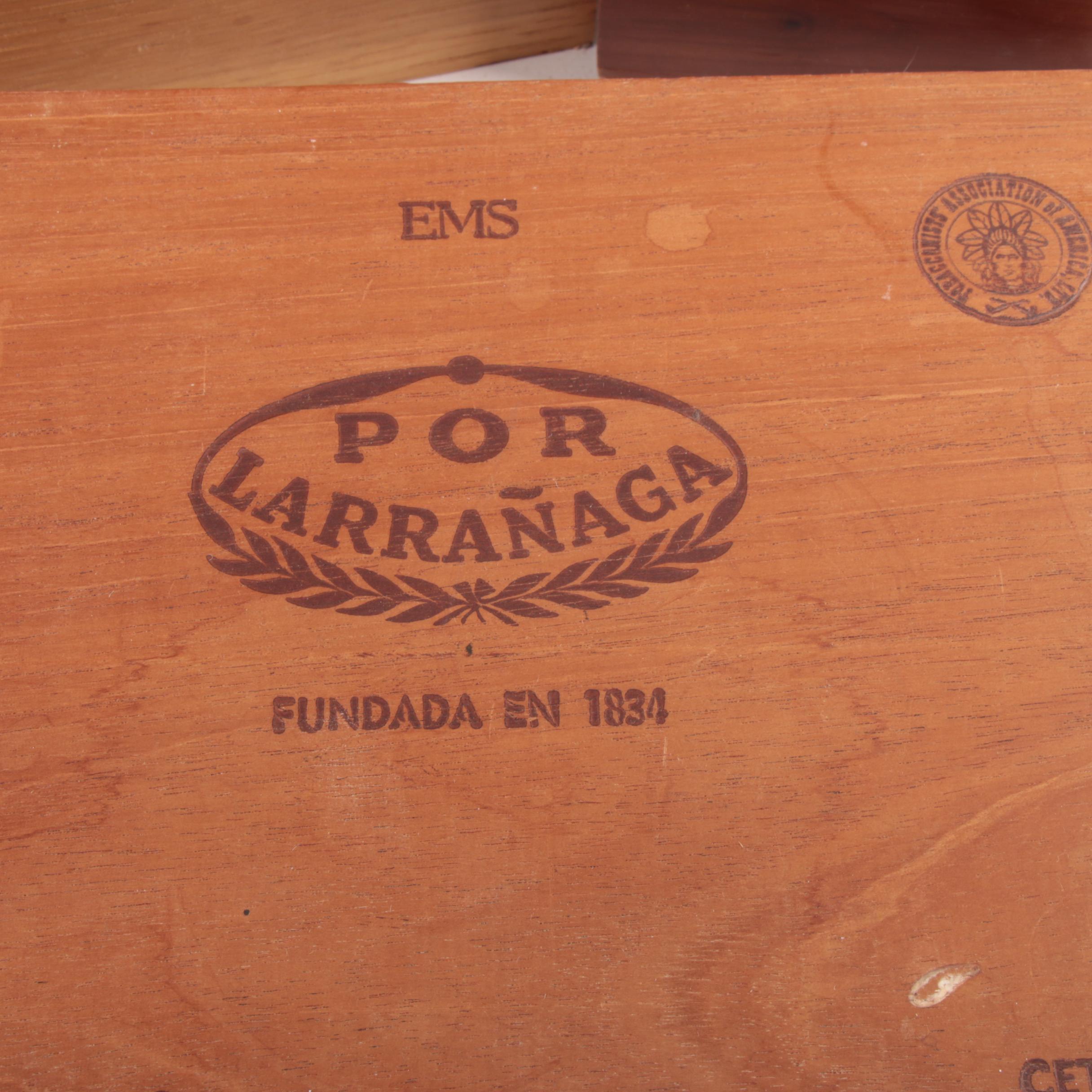 Selection of Cigar Boxes and Decorative Tin Boxes with Mineral Specimens