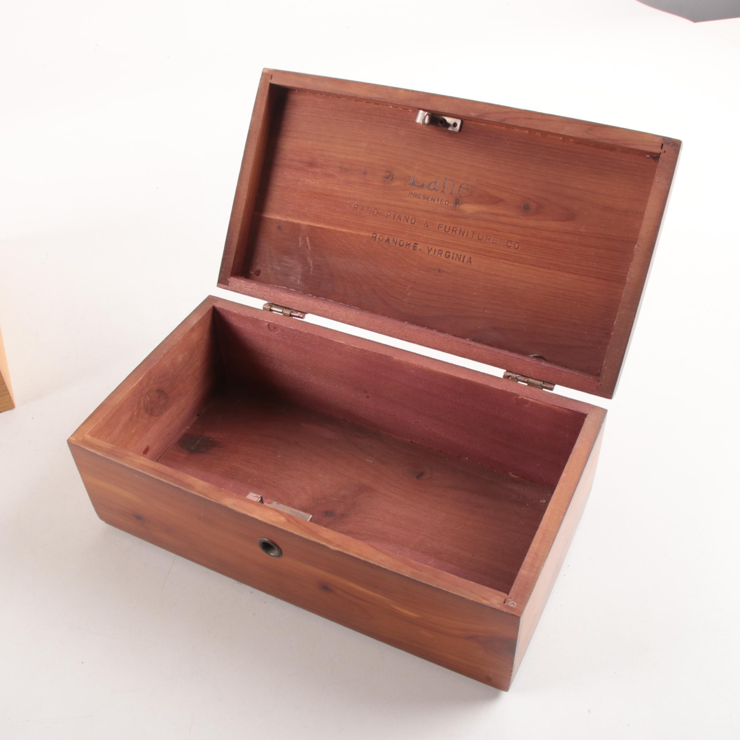 Selection of Cigar Boxes and Decorative Tin Boxes with Mineral Specimens