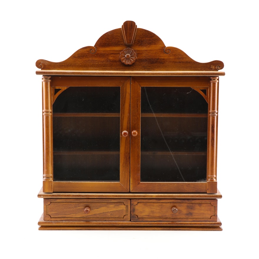 Federal Style Wooden Wall Hang Curio Cabinet, 21st Century