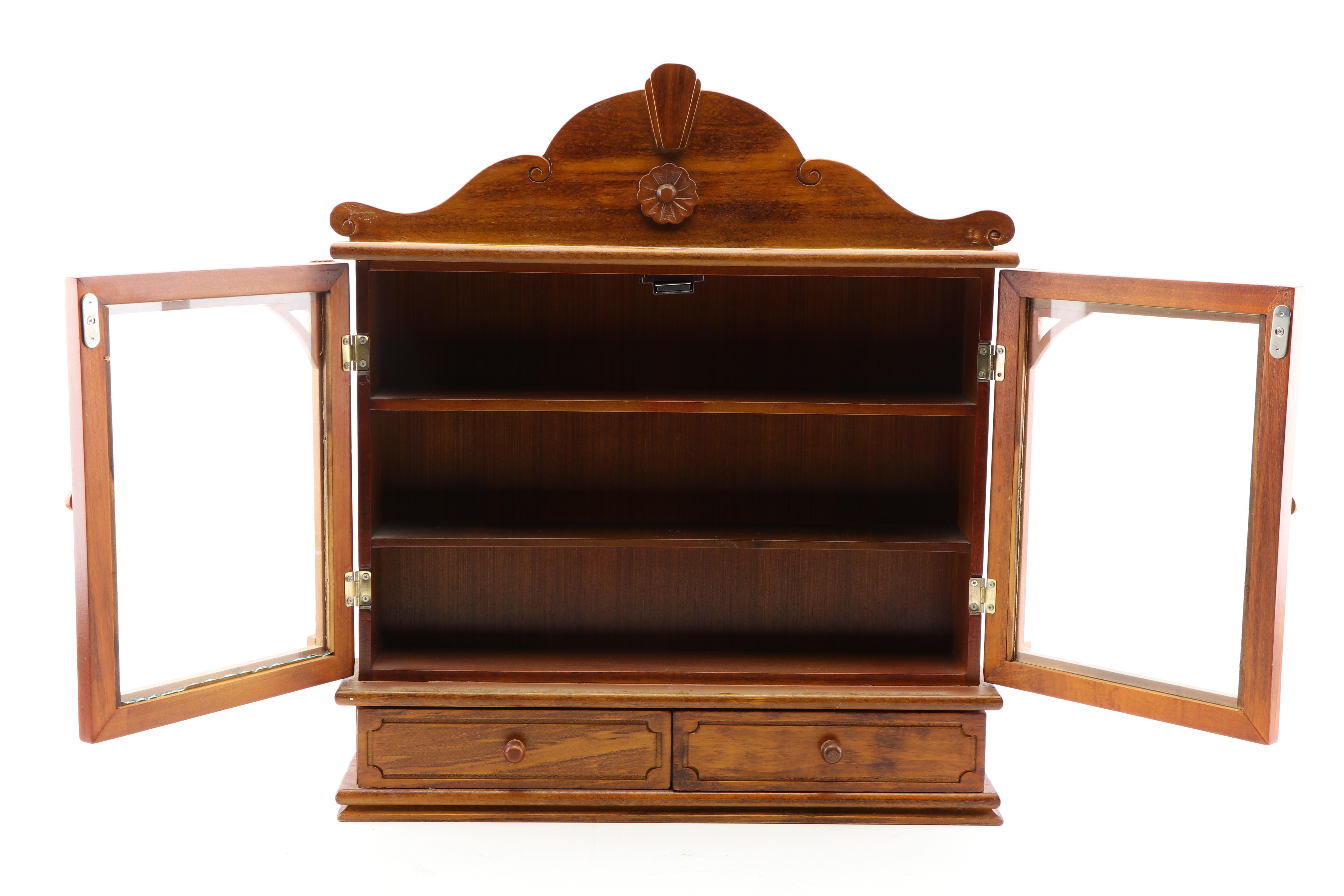 Federal Style Wooden Wall Hang Curio Cabinet, 21st Century