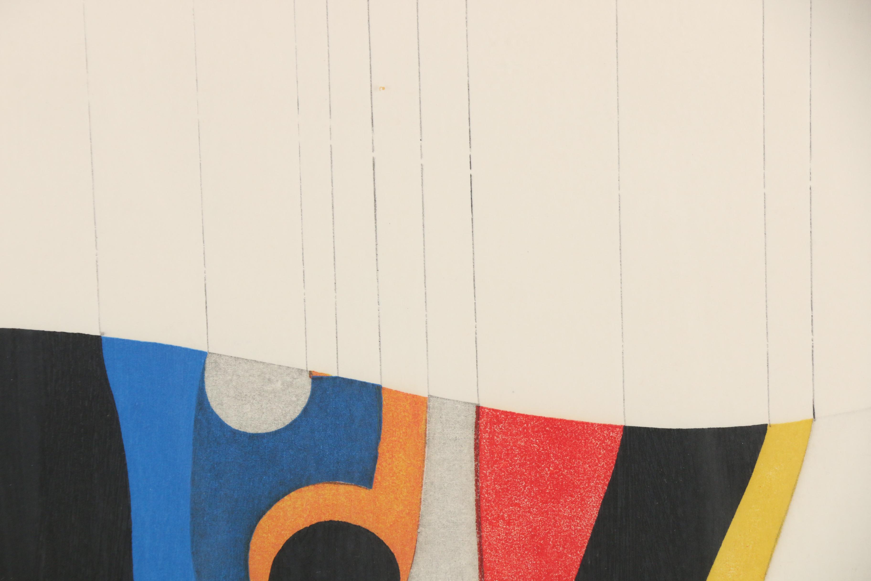 Kazumi Amano 1967 Woodblock "Fabrication (Severance) A"