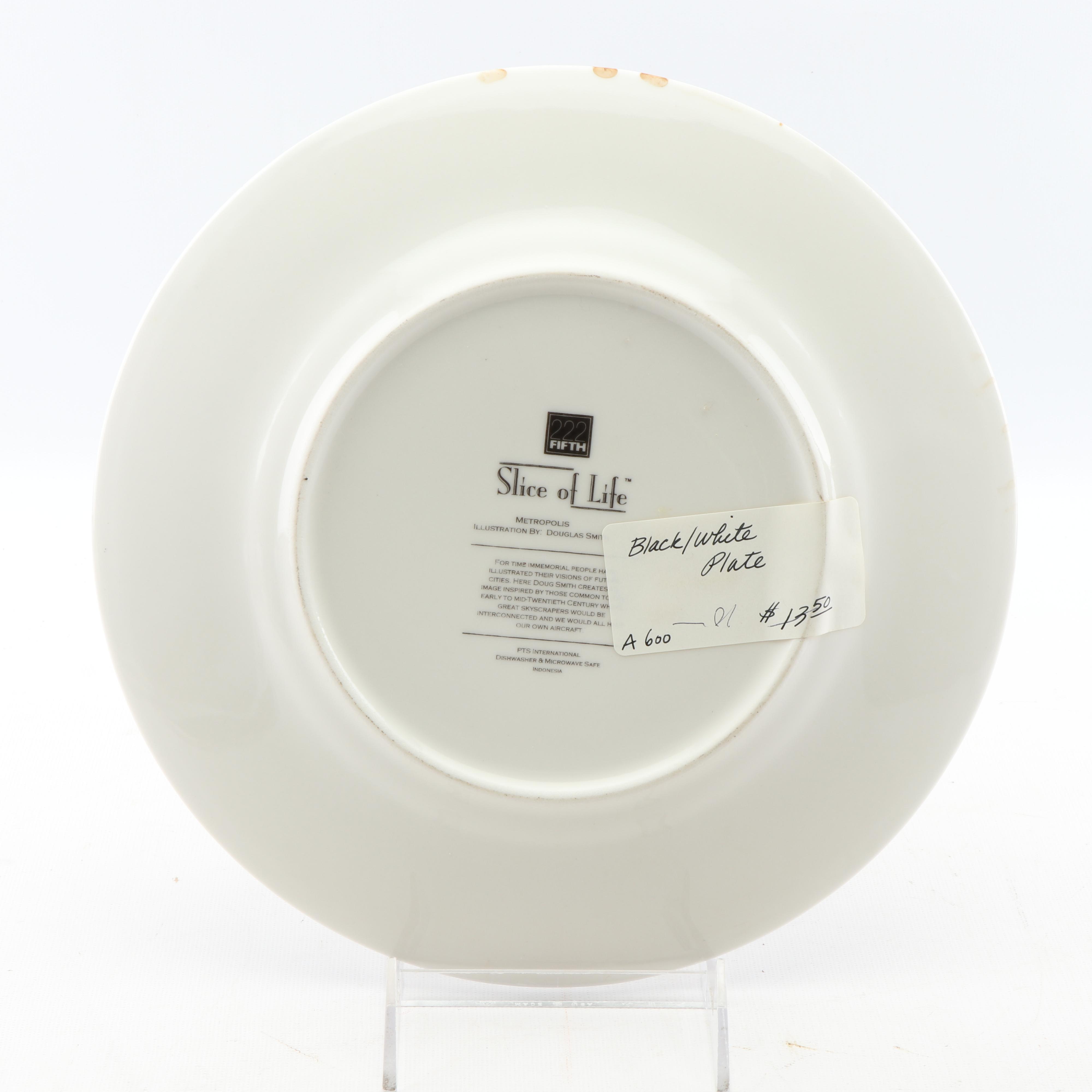 222 Fifth "Slice Of Life" Ceramic Salad and Dinner Plates