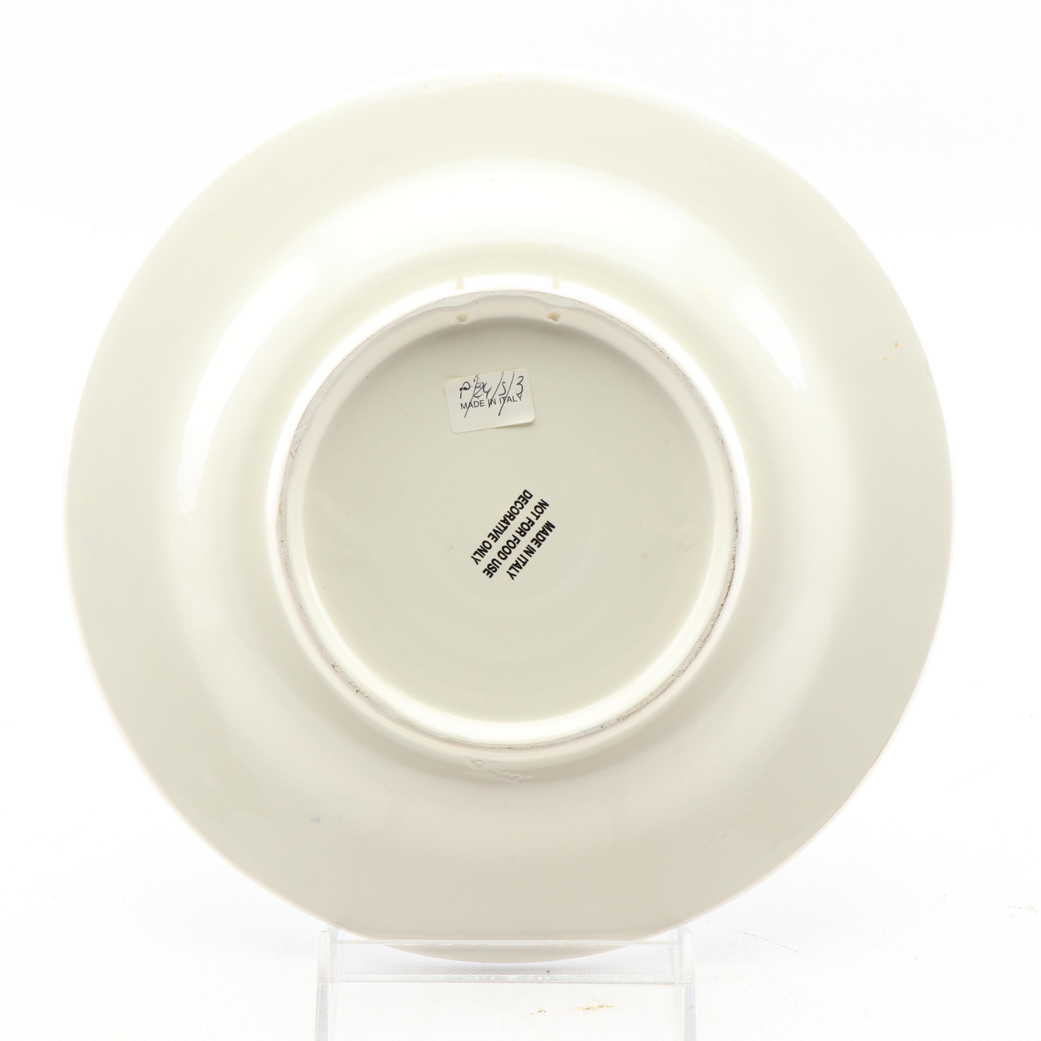 Italian Hand-Painted Ceramic Decorative Plates