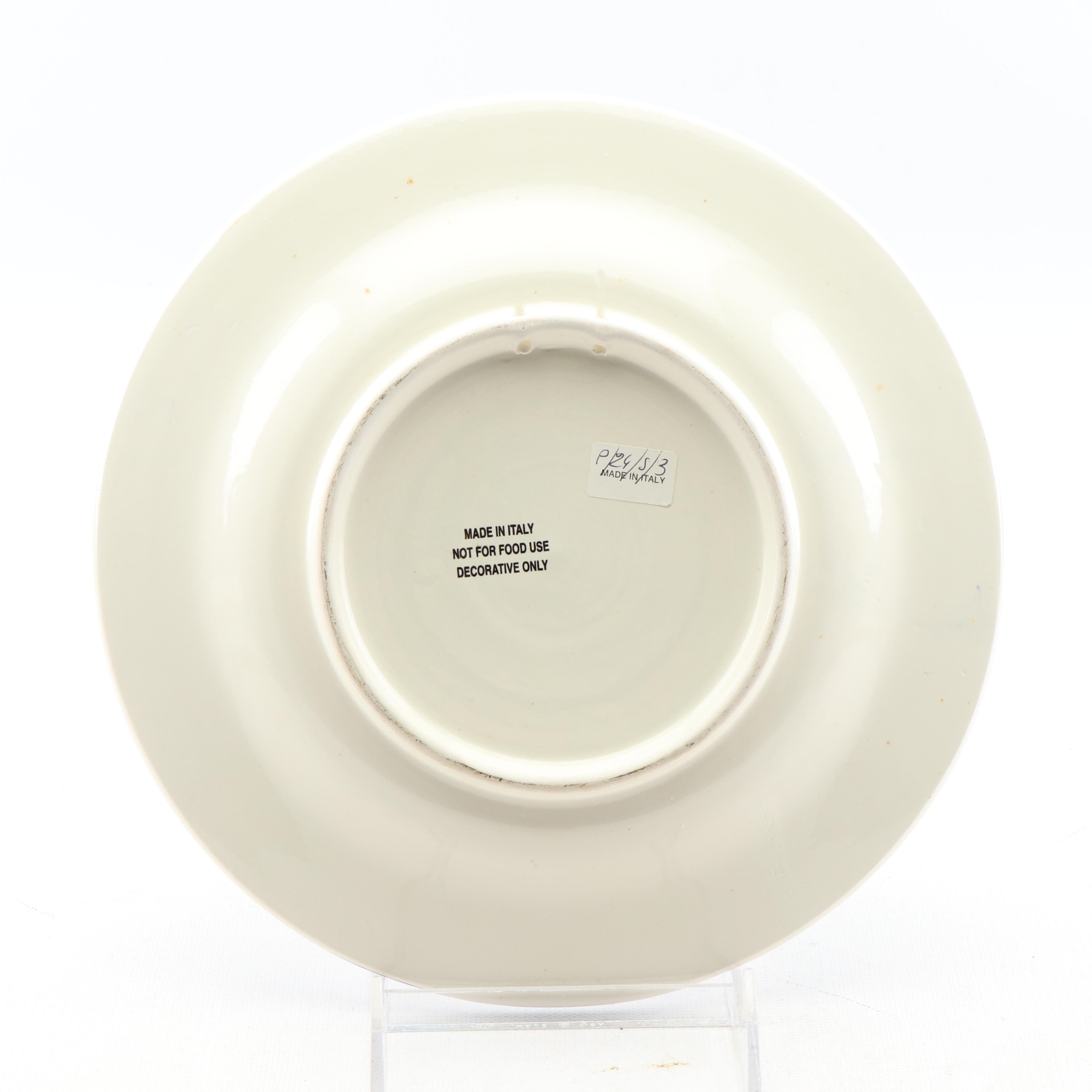 Italian Hand-Painted Ceramic Decorative Plates