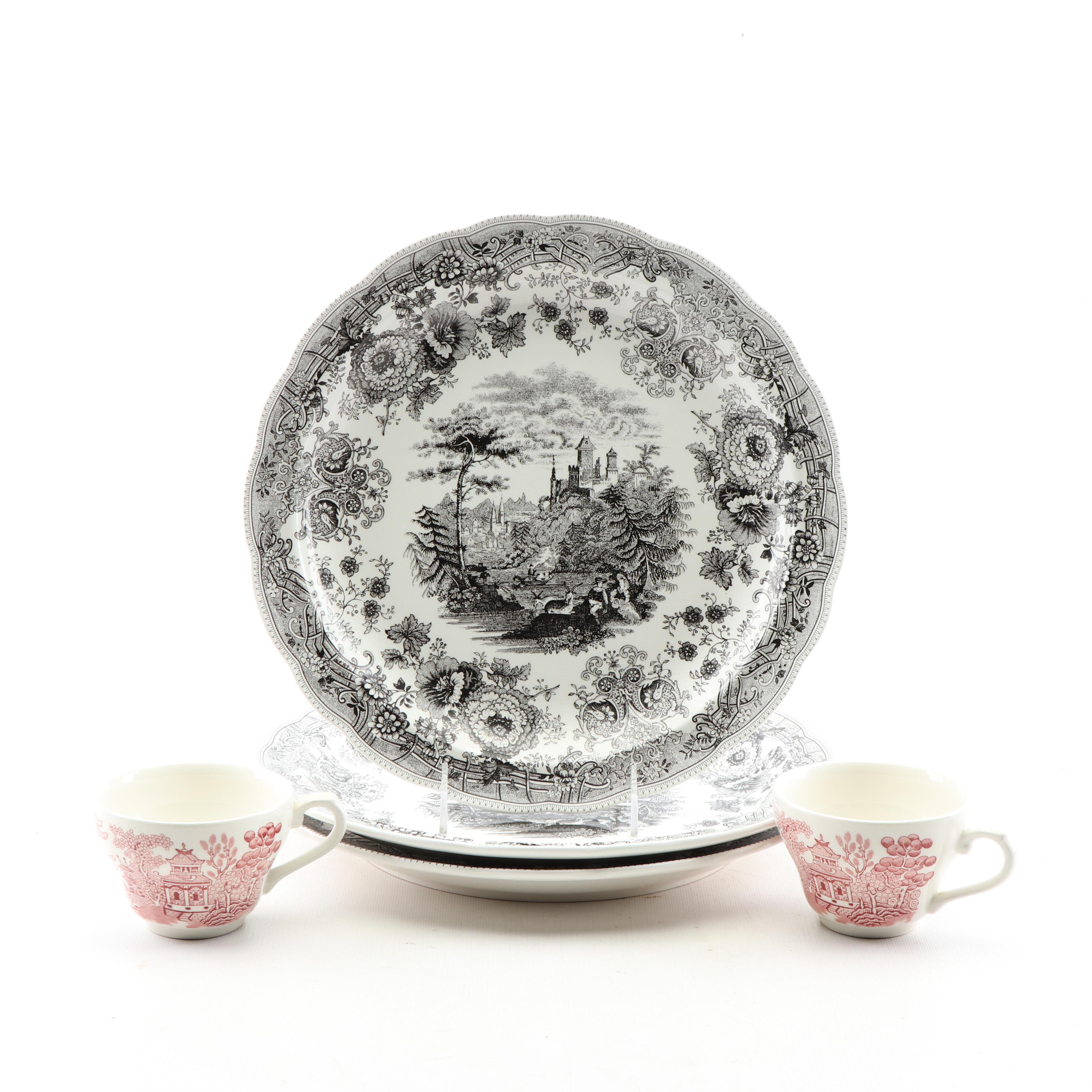 Kaldum & Bogle Dinner Plates with English Cups