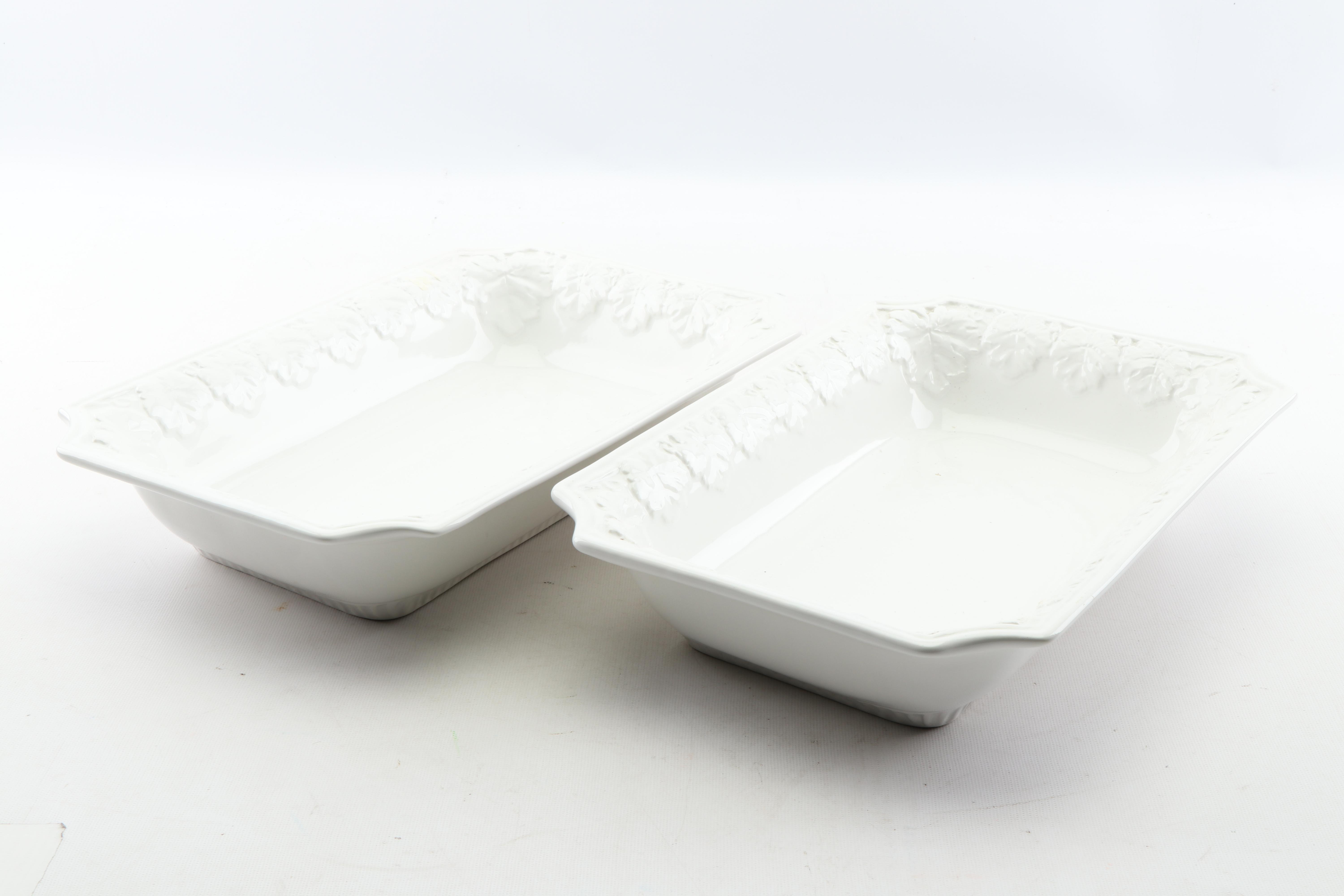 Italian Made CWC Grape Leaf Motif Serving Bowls