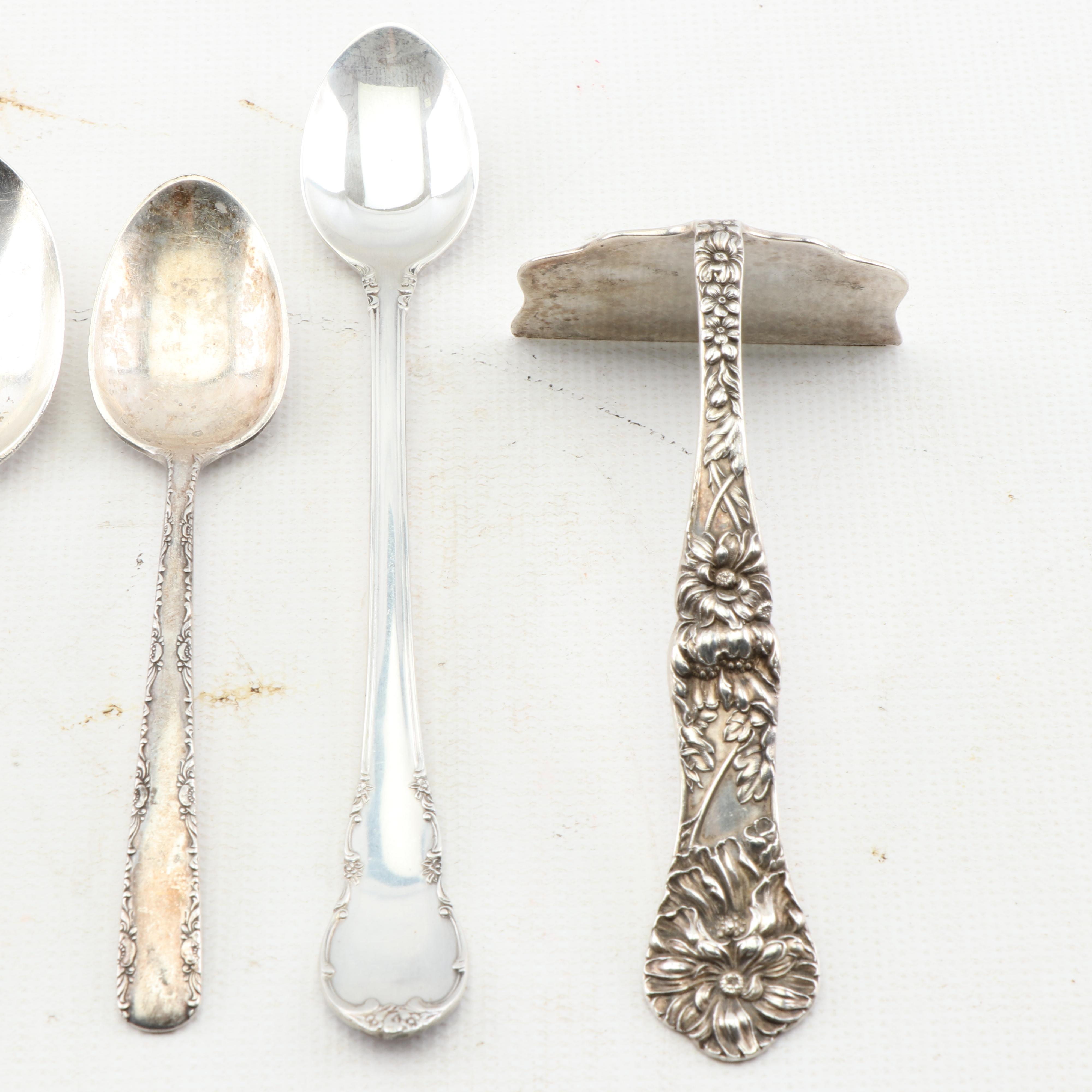 Sterling Silver Baby Flatware with Sterling Food Pusher