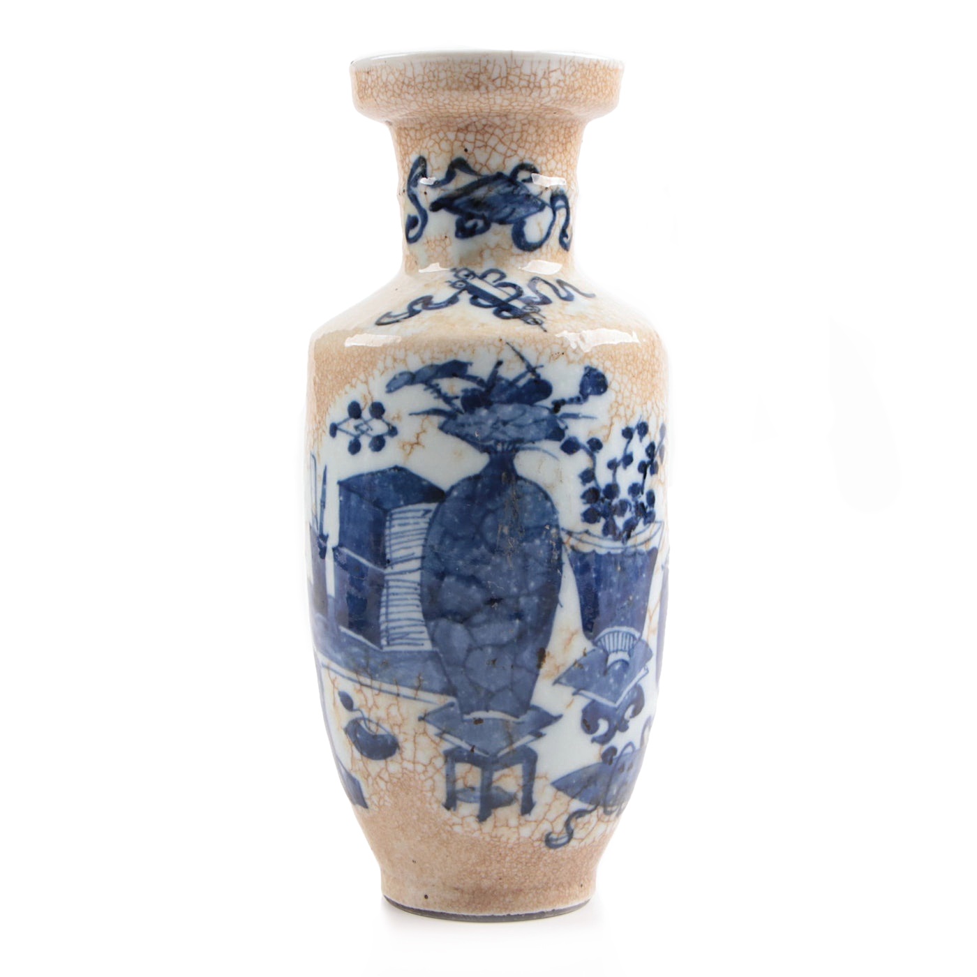 Chinese "Huashi" Crackle Glace Porcelain Vase, Qing Dynasty
