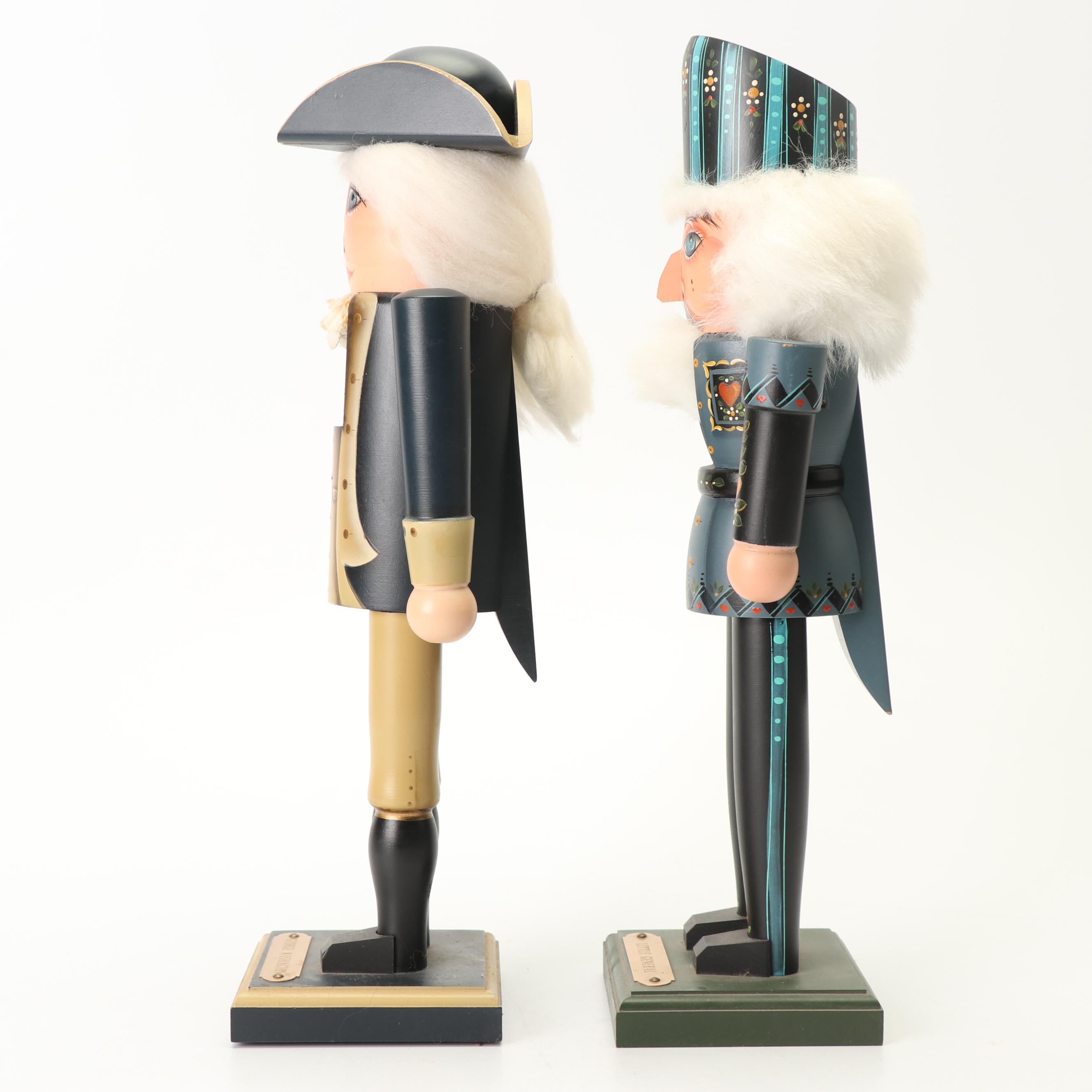 Susan Milford Hand-Painted Nutcrackers, "George Washington" and "Little General"