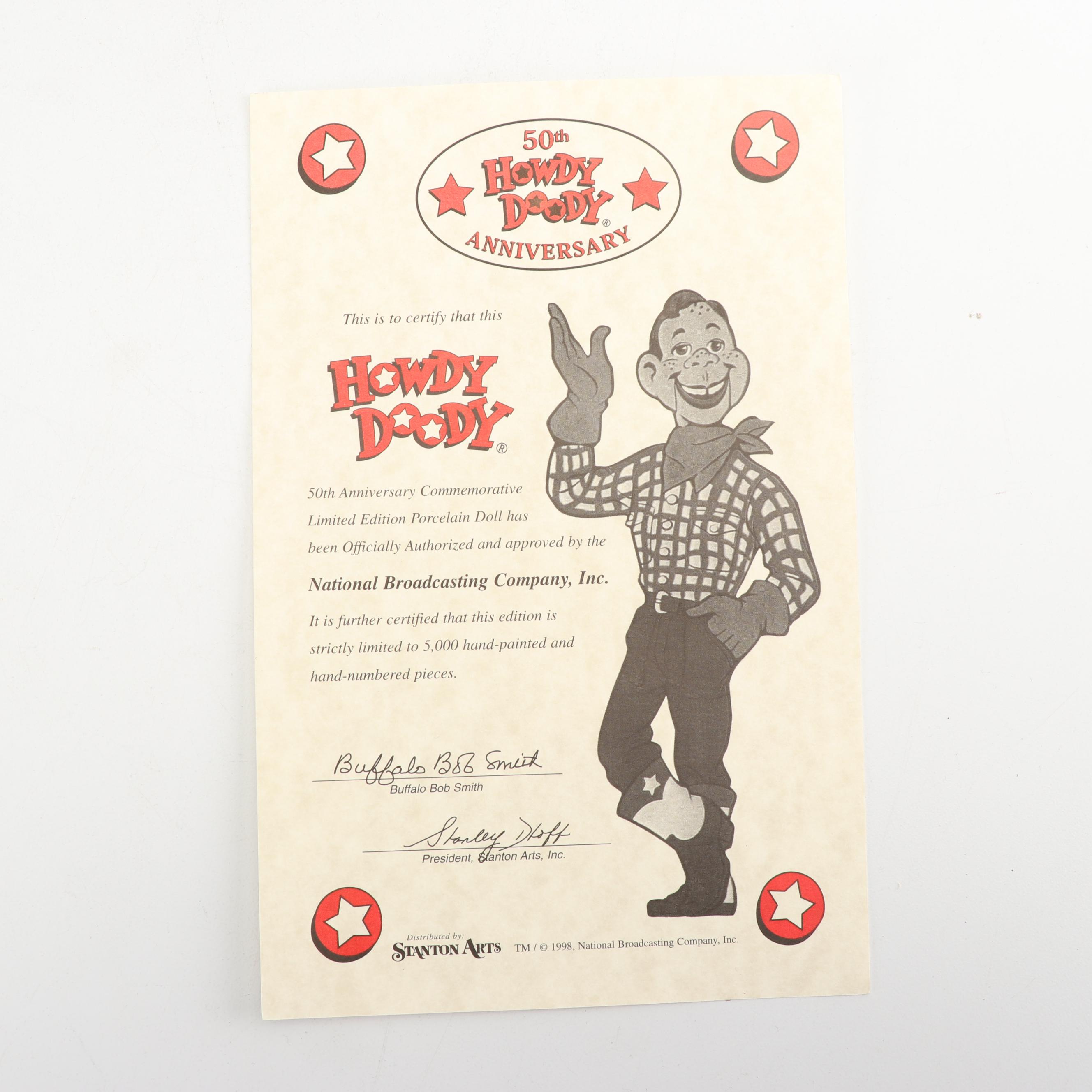 50th Anniversary "Howdy Doody" Porcelain Doll by Stanton Arts, 1998
