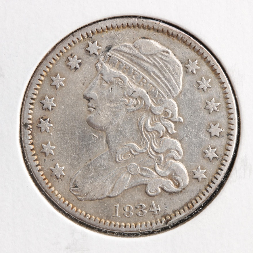 1834 Capped Bust Silver Quarter