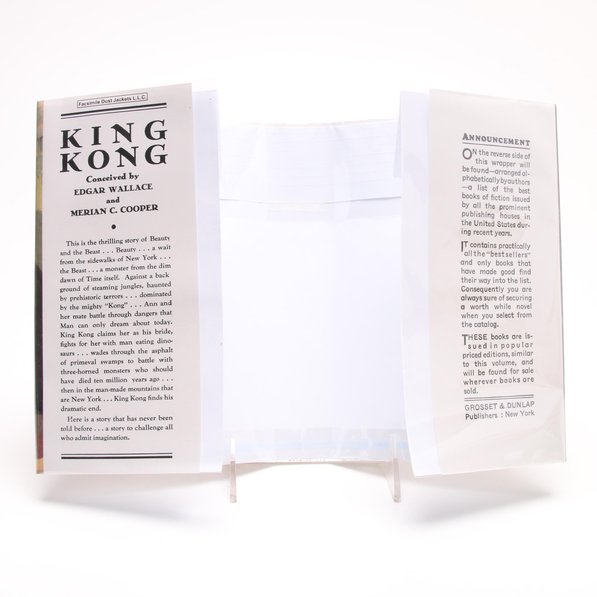 1932 First Edition "King Kong" Novelization with Facsimile Dust Jacket