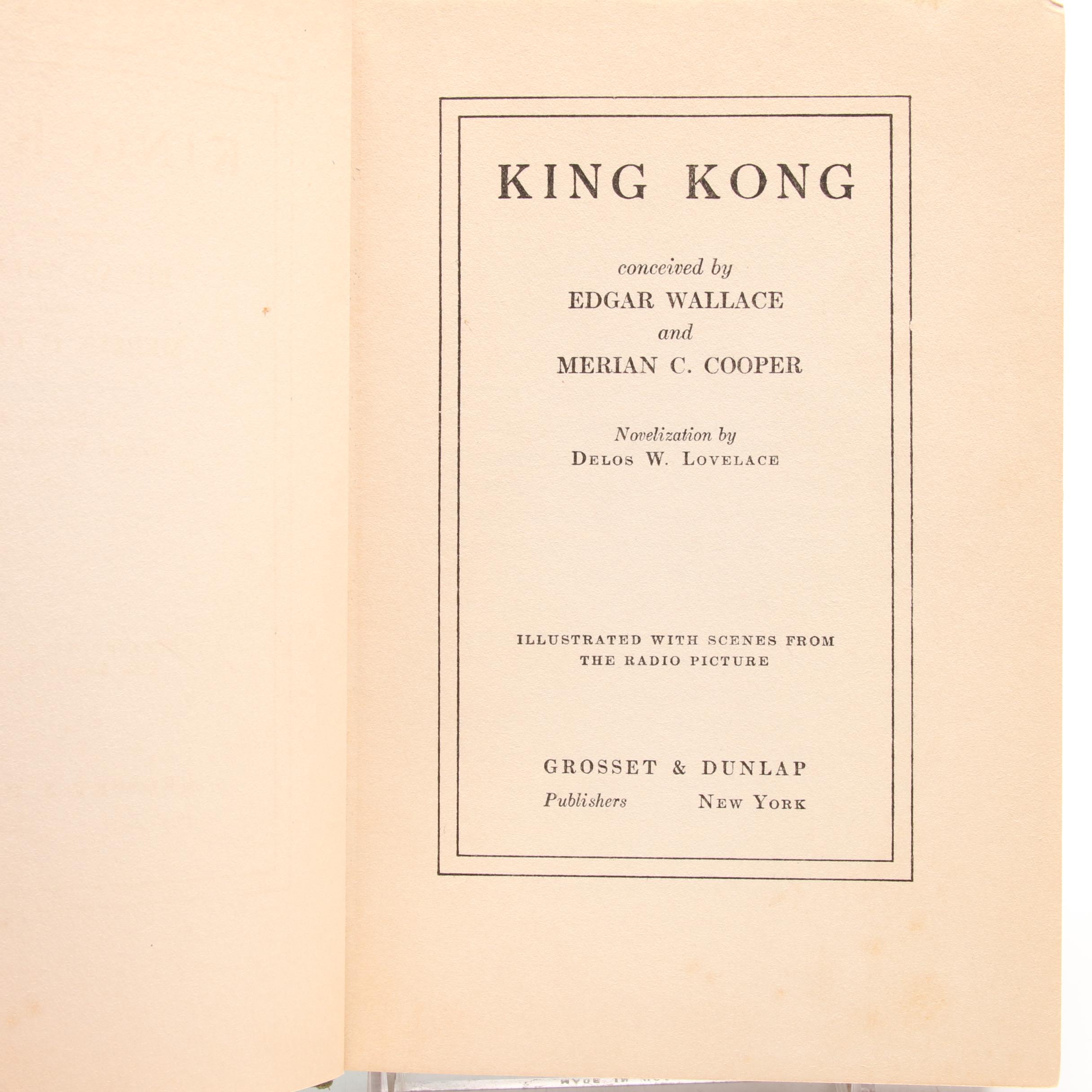 1932 First Edition "King Kong" Novelization with Facsimile Dust Jacket