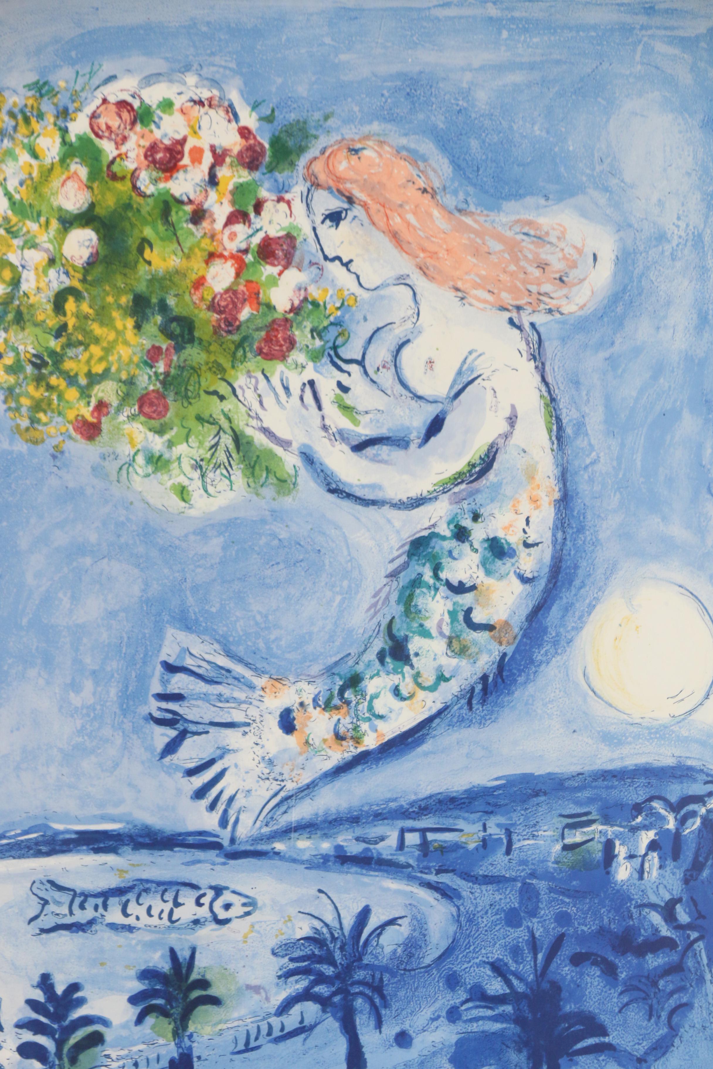 Marc Chagall 1961 Lithograph Poster "Nice Soleil Fleurs"
