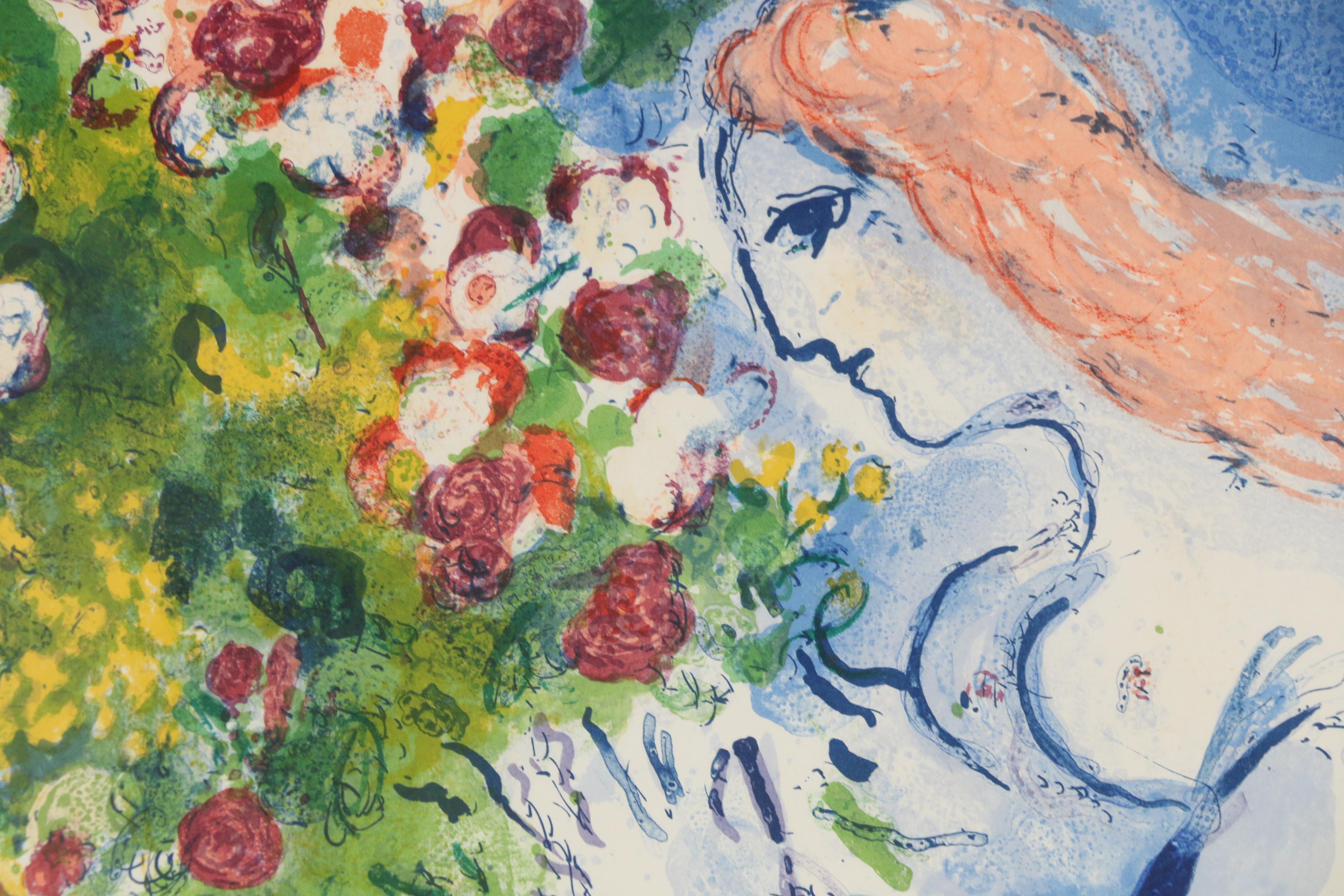 Marc Chagall 1961 Lithograph Poster "Nice Soleil Fleurs"