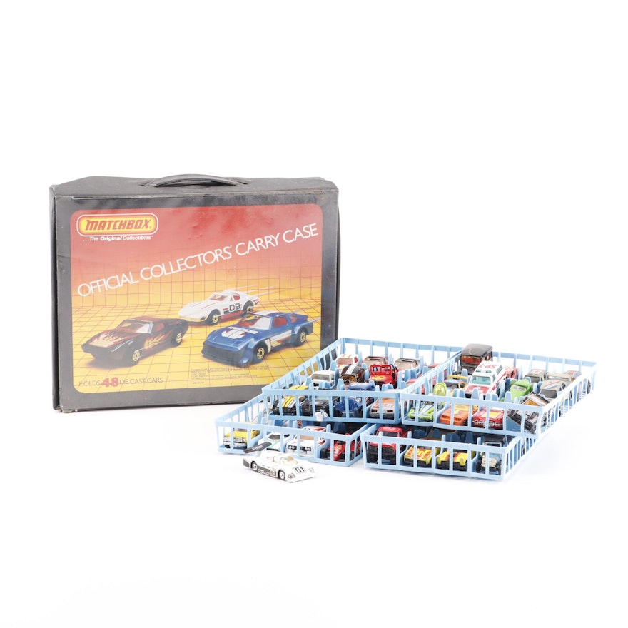 Matchbox Collector's Carrying Case with Miniature Scale Die-Cast Cars
