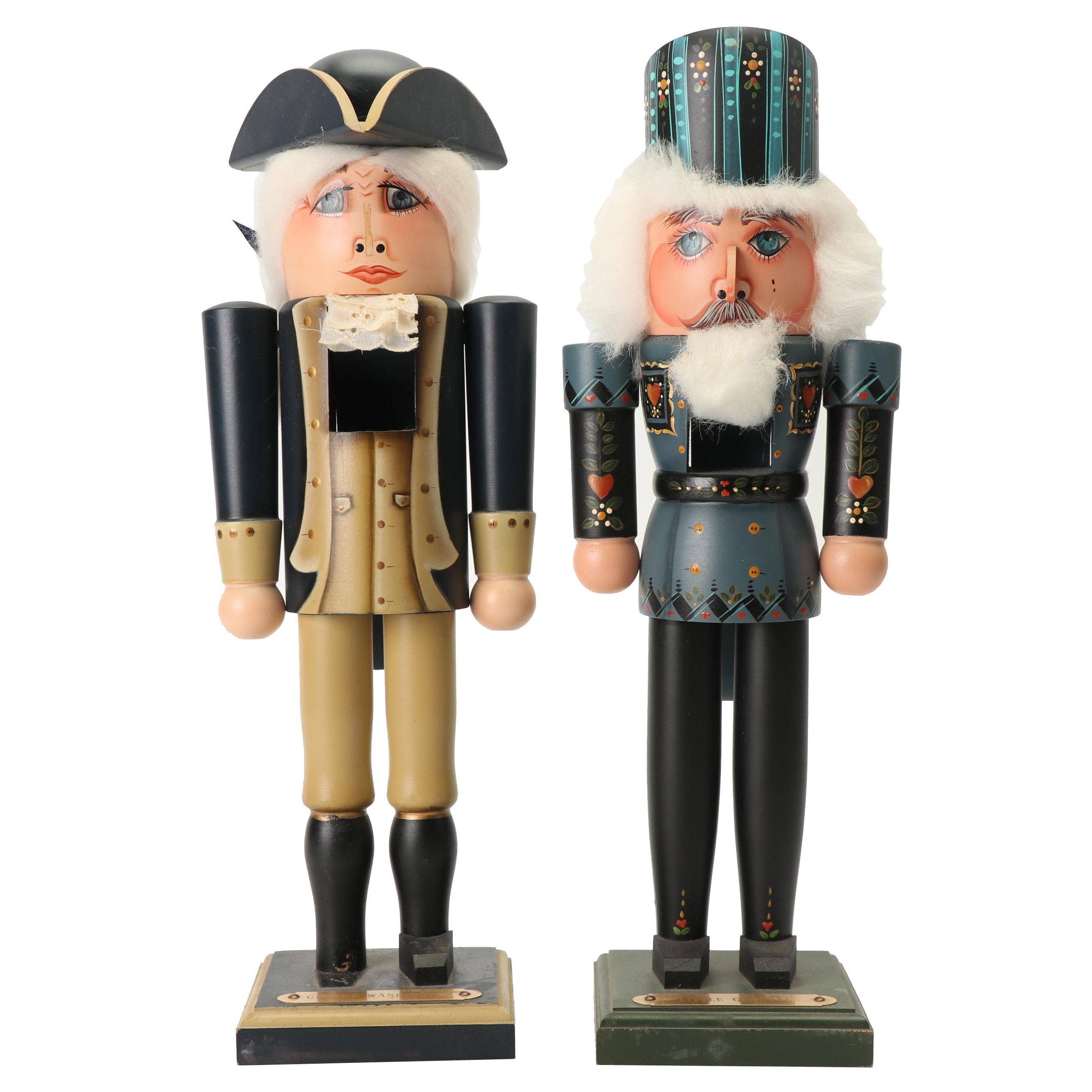 Susan Milford Hand-Painted Nutcrackers, "George Washington" and "Little General"