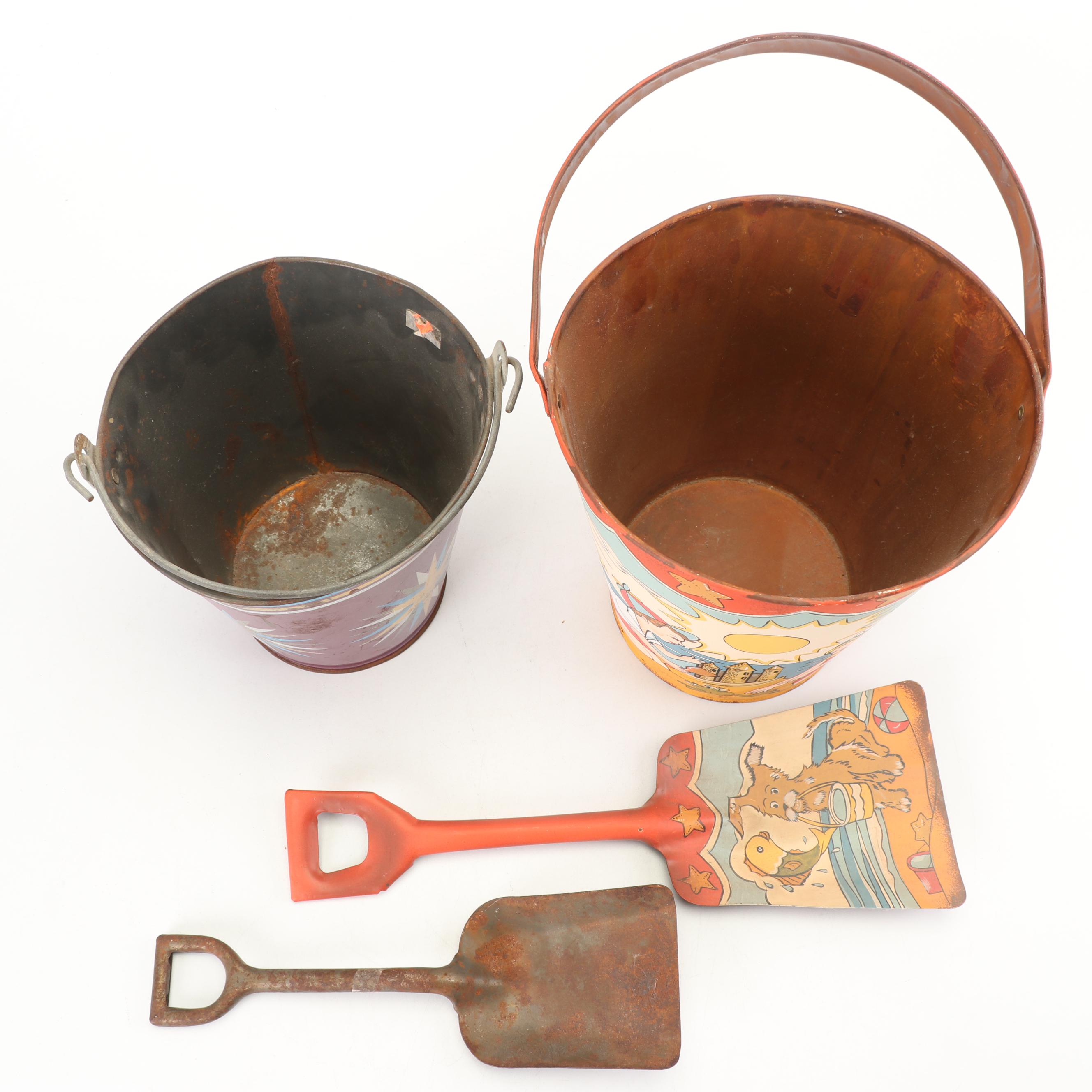 Metal Beach Pails and Shovels EBTH