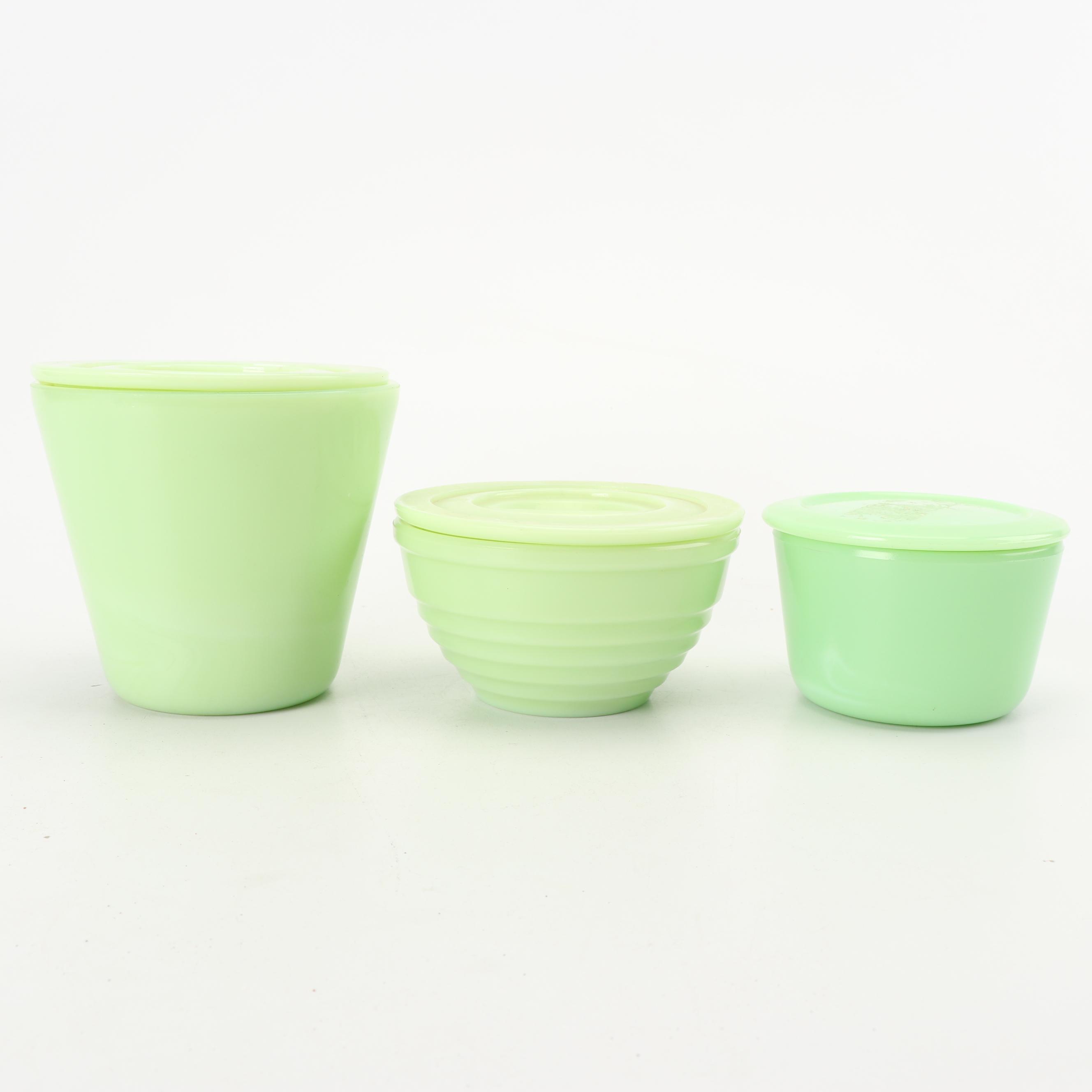 Jadeite Drip Jars Including McKee, Mid-Century