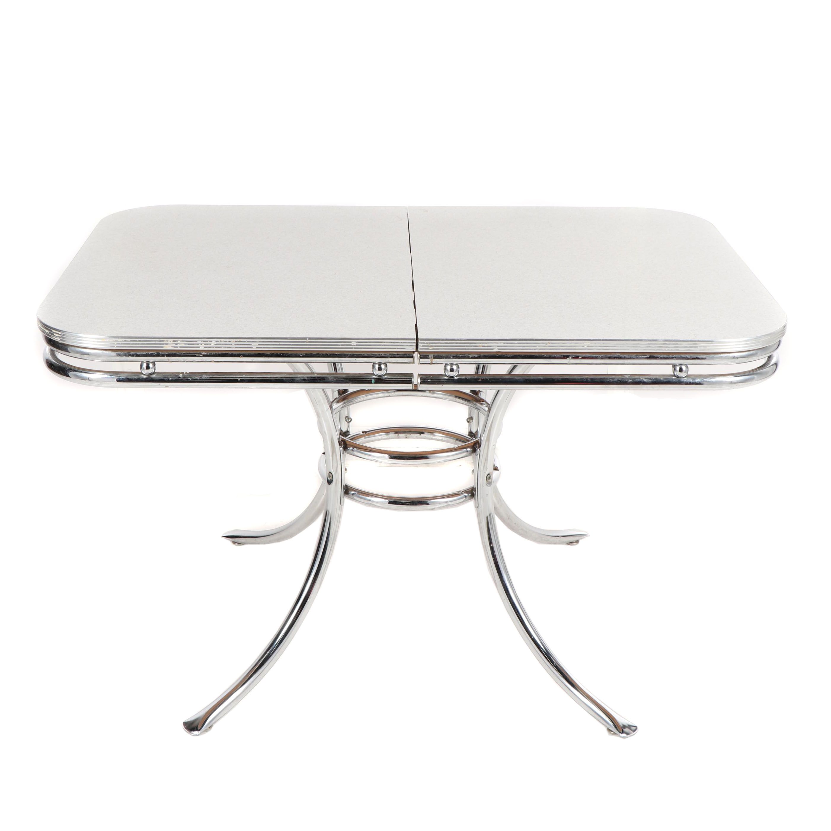 Mid Century Modern Melamine Resin and Chrome Kitchen Table, 20th Century
