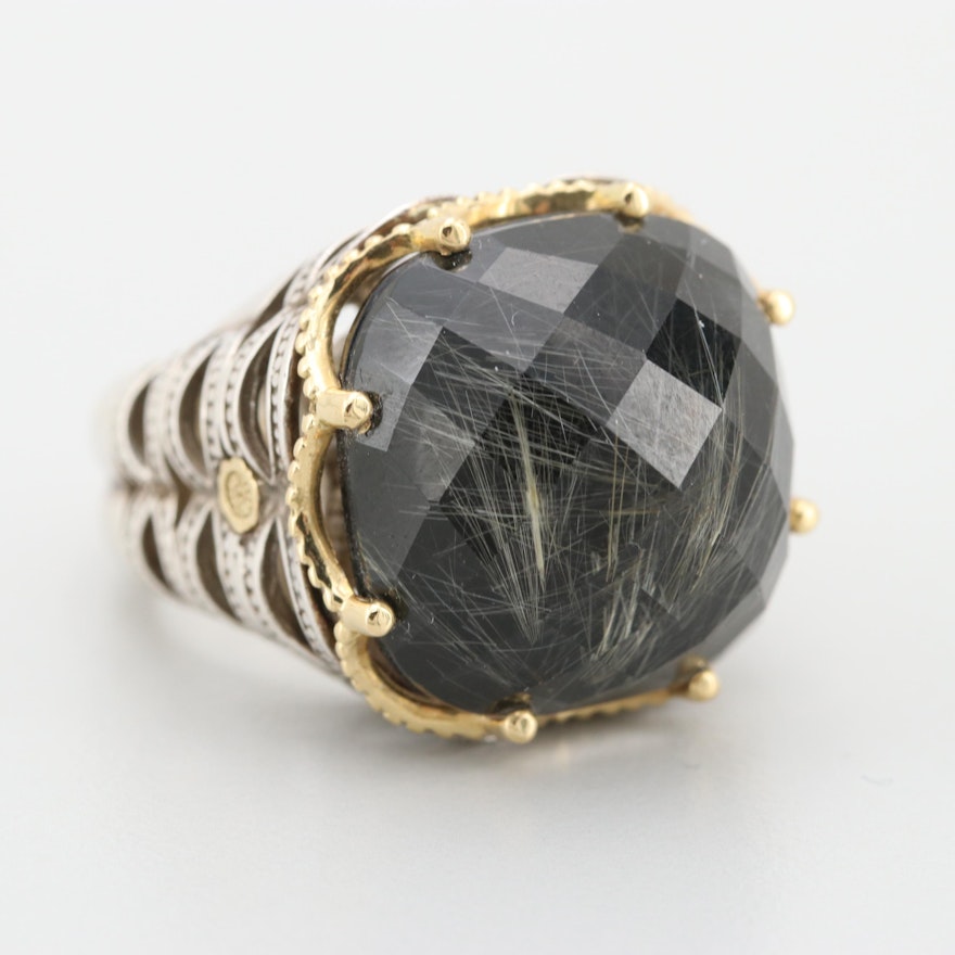 Tacori Sterling Rutilated Quartz Doublet Ring with 18K Gold Accents