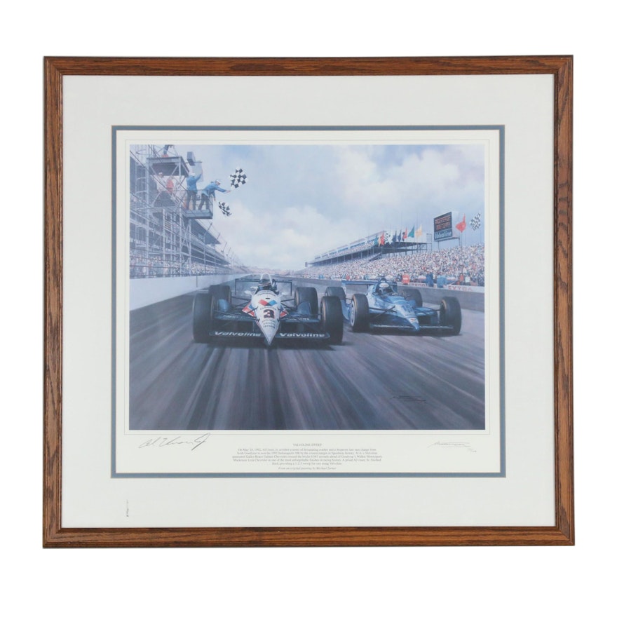 Michael Turner Offset Lithograph Autographed by Al Unser Jr.