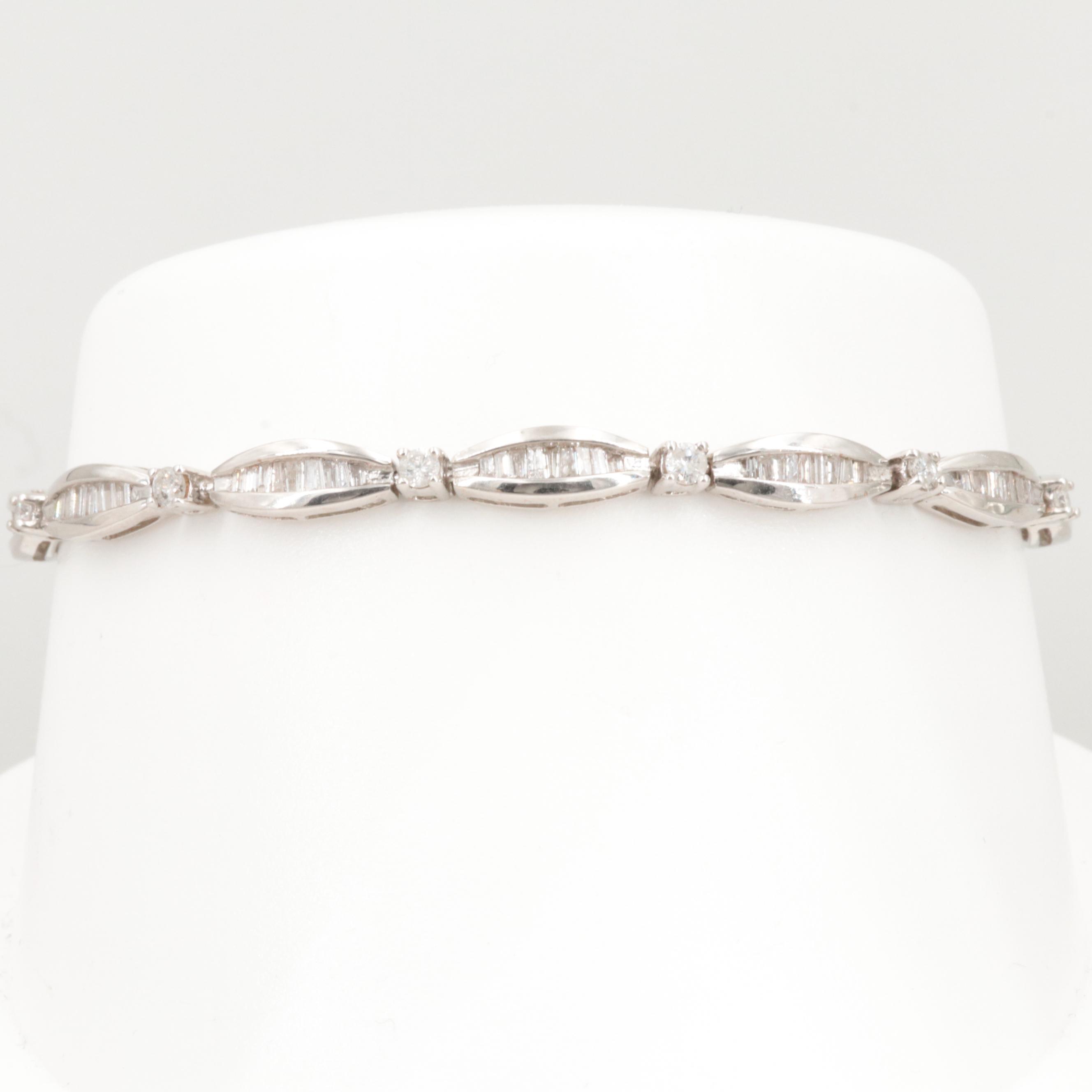 10K White Gold 2.05 CTW Diamond Bracelet