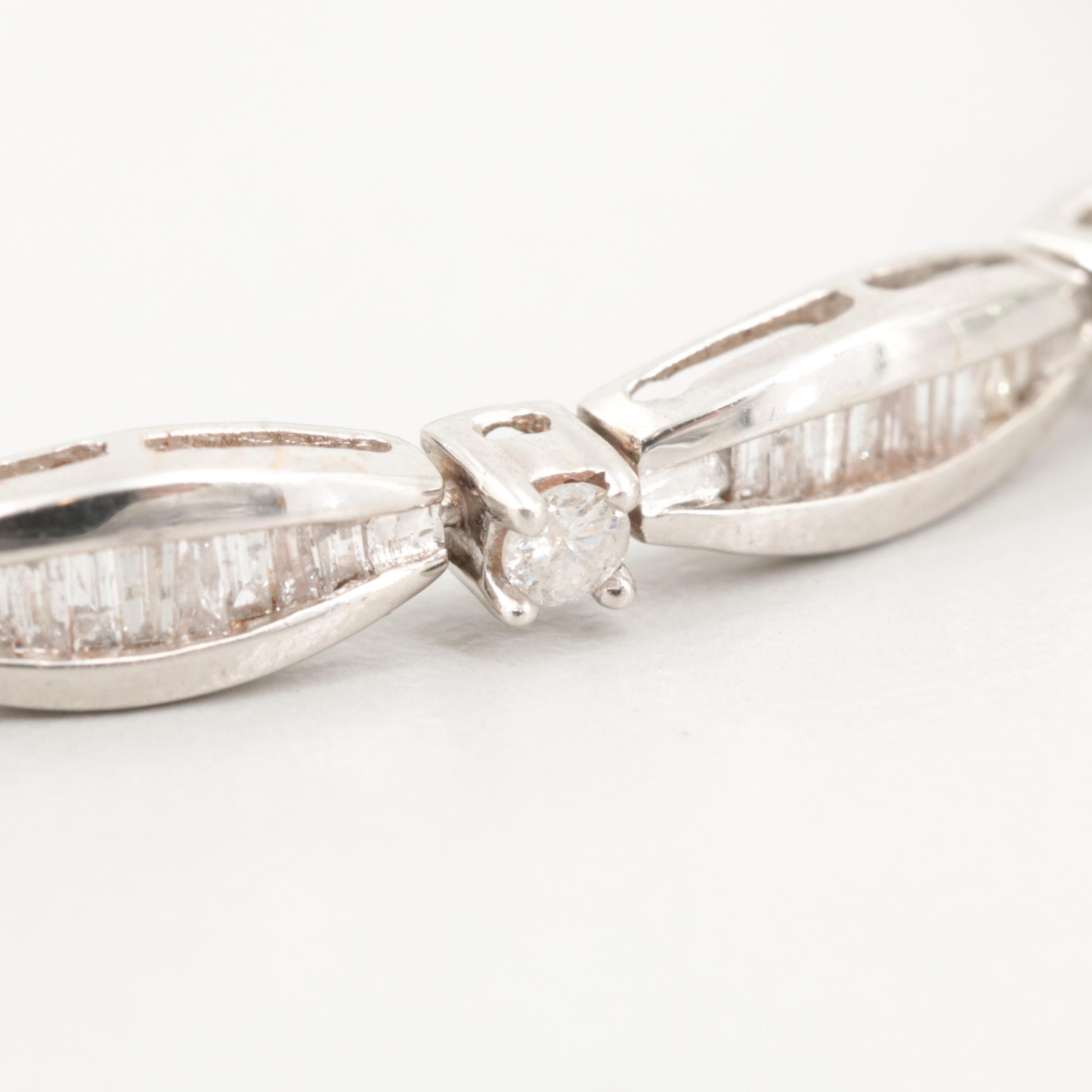 10K White Gold 2.05 CTW Diamond Bracelet