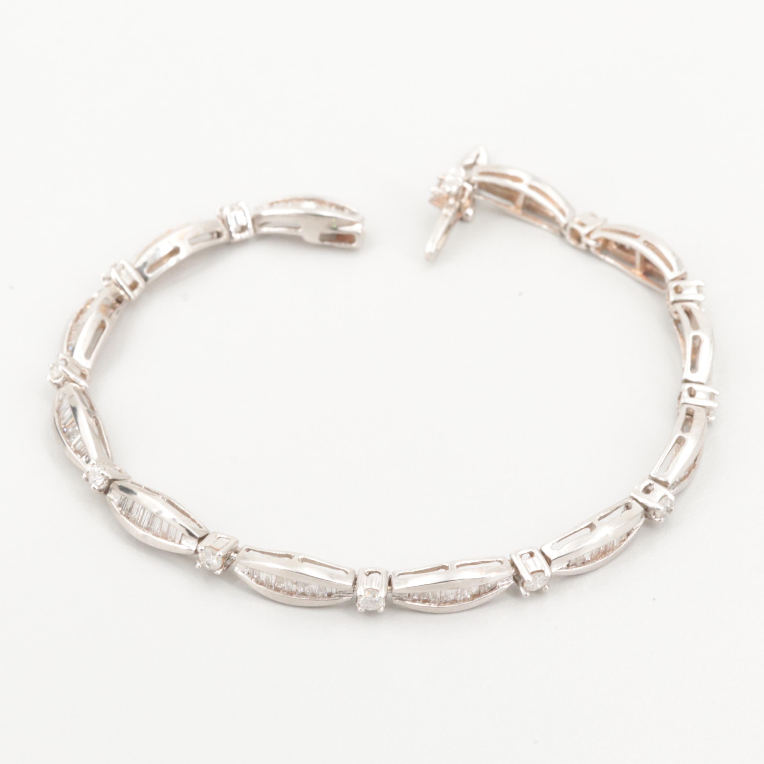 10K White Gold 2.05 CTW Diamond Bracelet