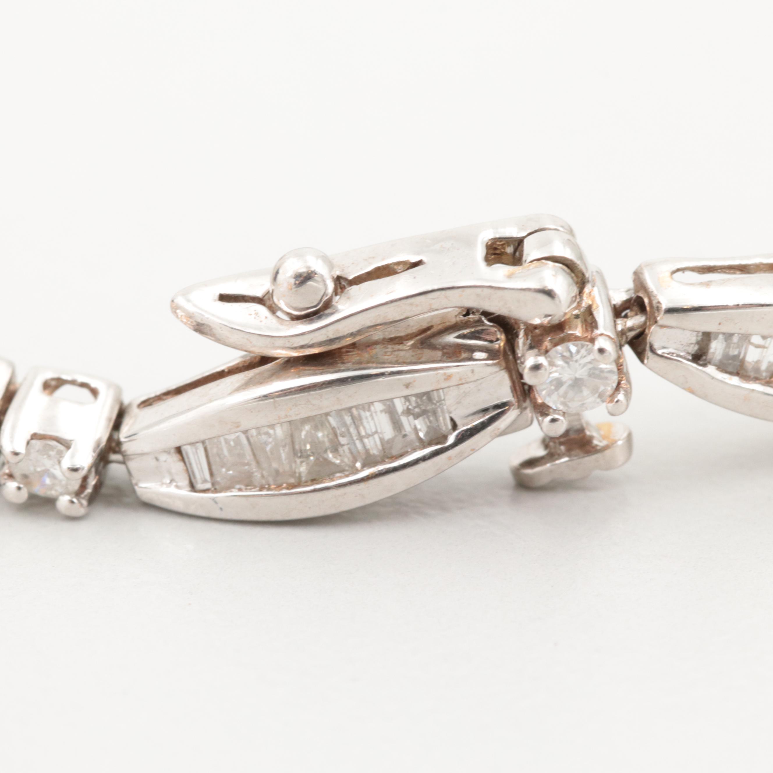 10K White Gold 2.05 CTW Diamond Bracelet