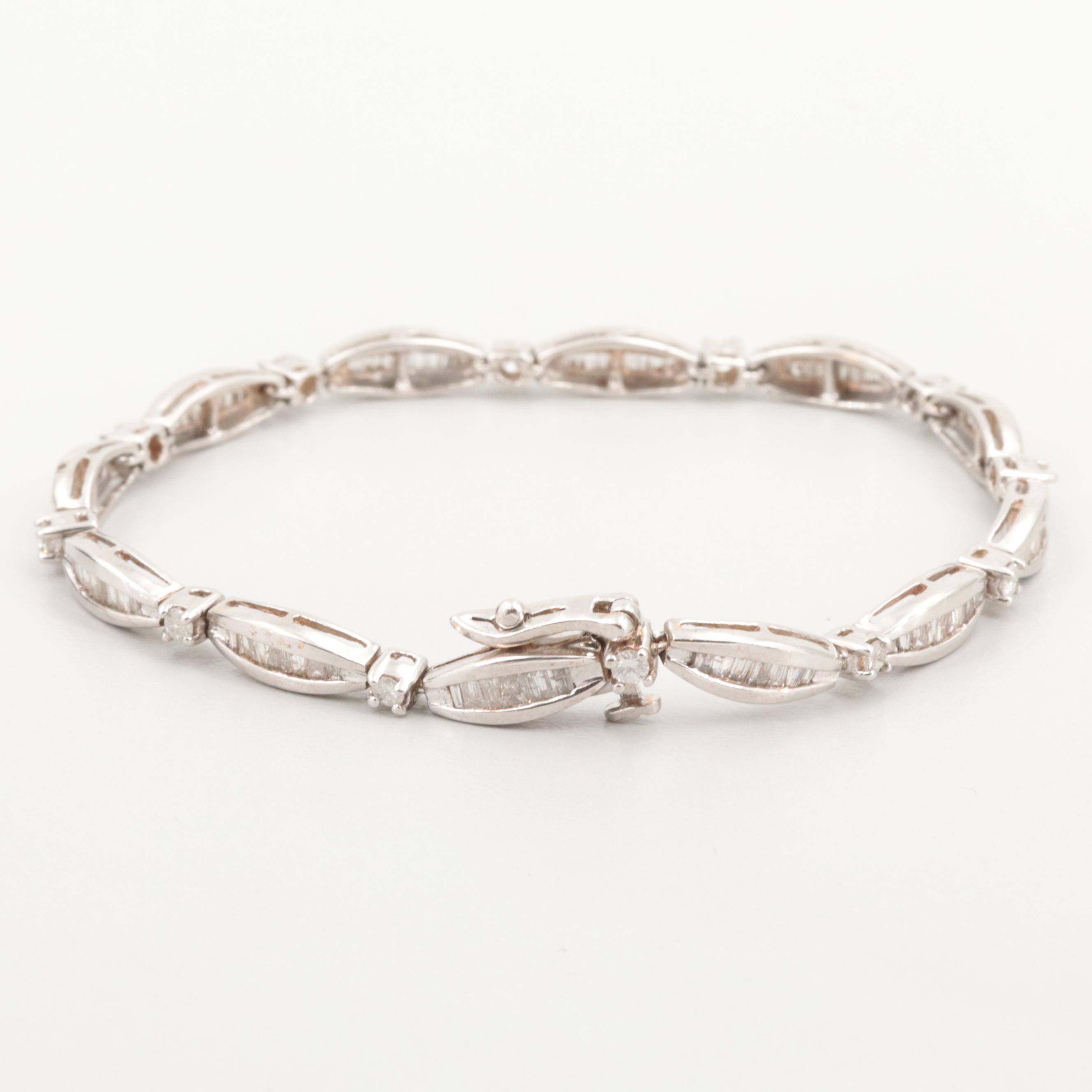 10K White Gold 2.05 CTW Diamond Bracelet