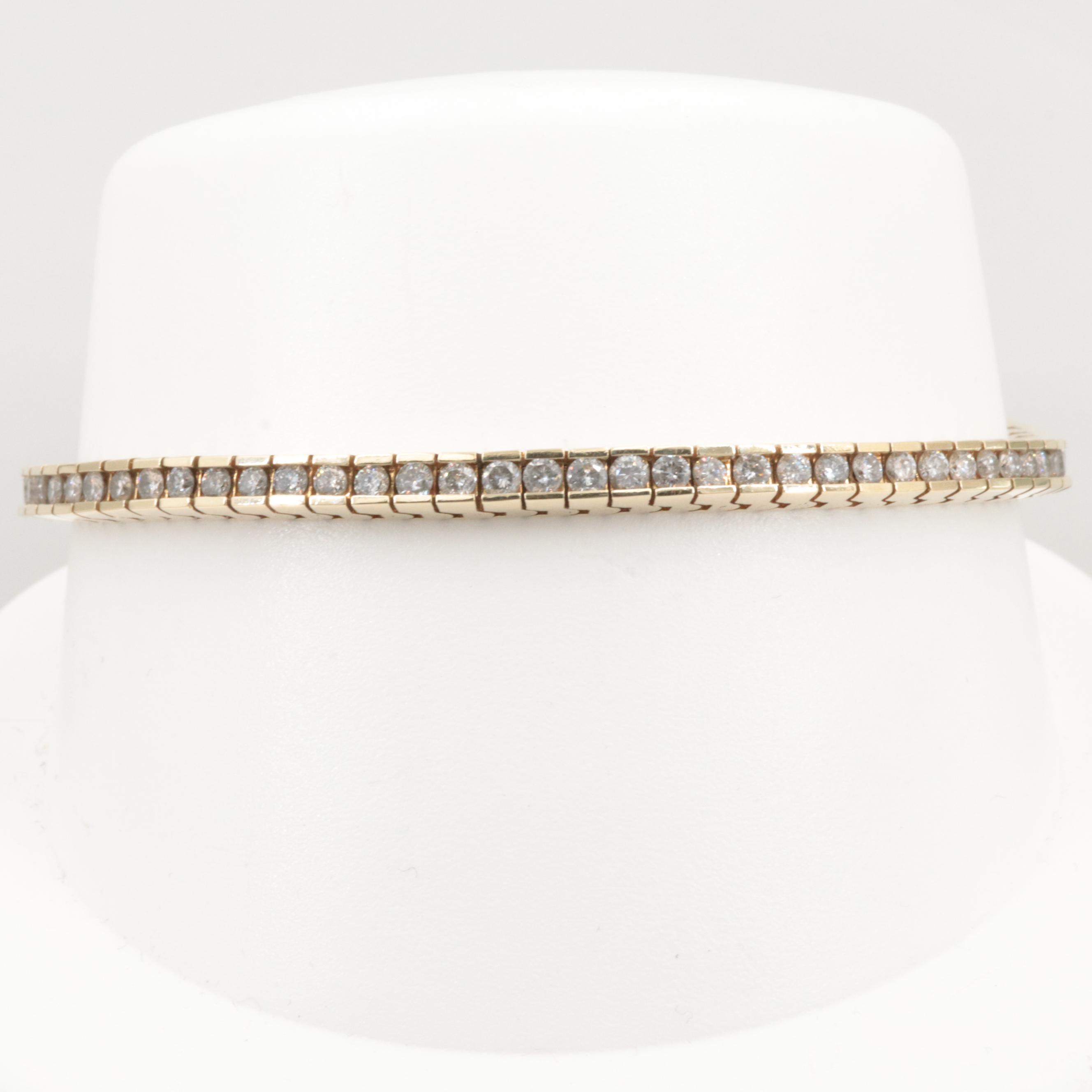 14K Yellow Gold 3.00 CTW Diamond Bracelet