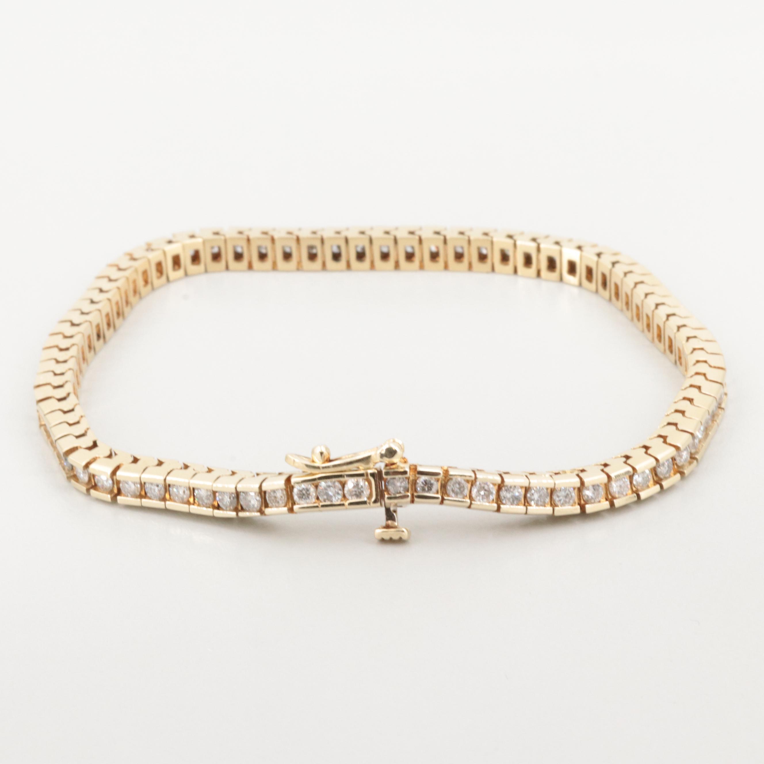 14K Yellow Gold 3.00 CTW Diamond Bracelet