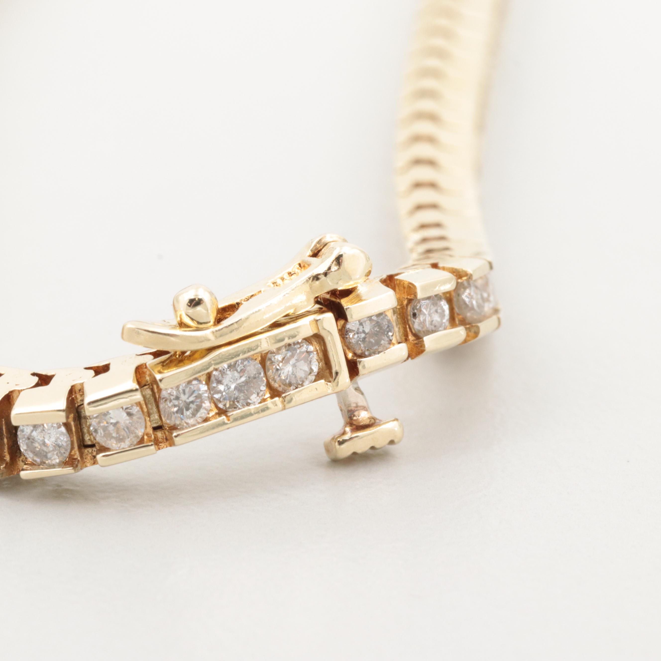 14K Yellow Gold 3.00 CTW Diamond Bracelet