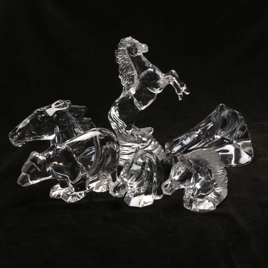 Animal Paperweights and Figurines Including Crystal "Sèvres France" Horse