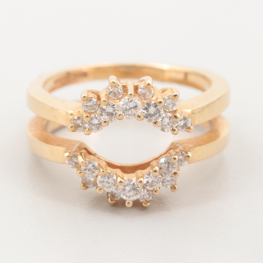 14K Yellow Gold Diamond Ring Jacket