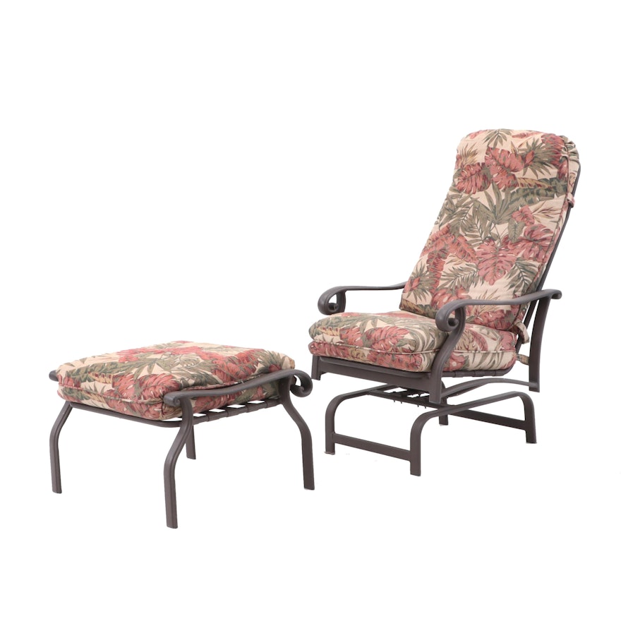 Patio Rocking Lounge Chair with Ottoman