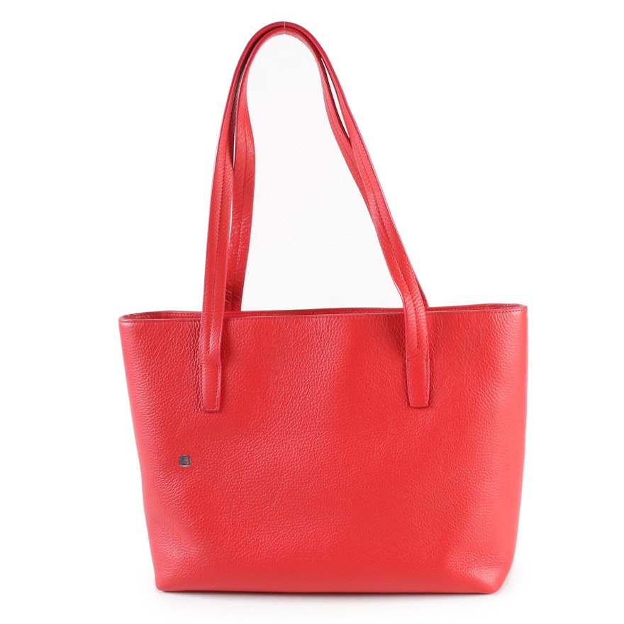 Bally Red Pebbled Leather Tote