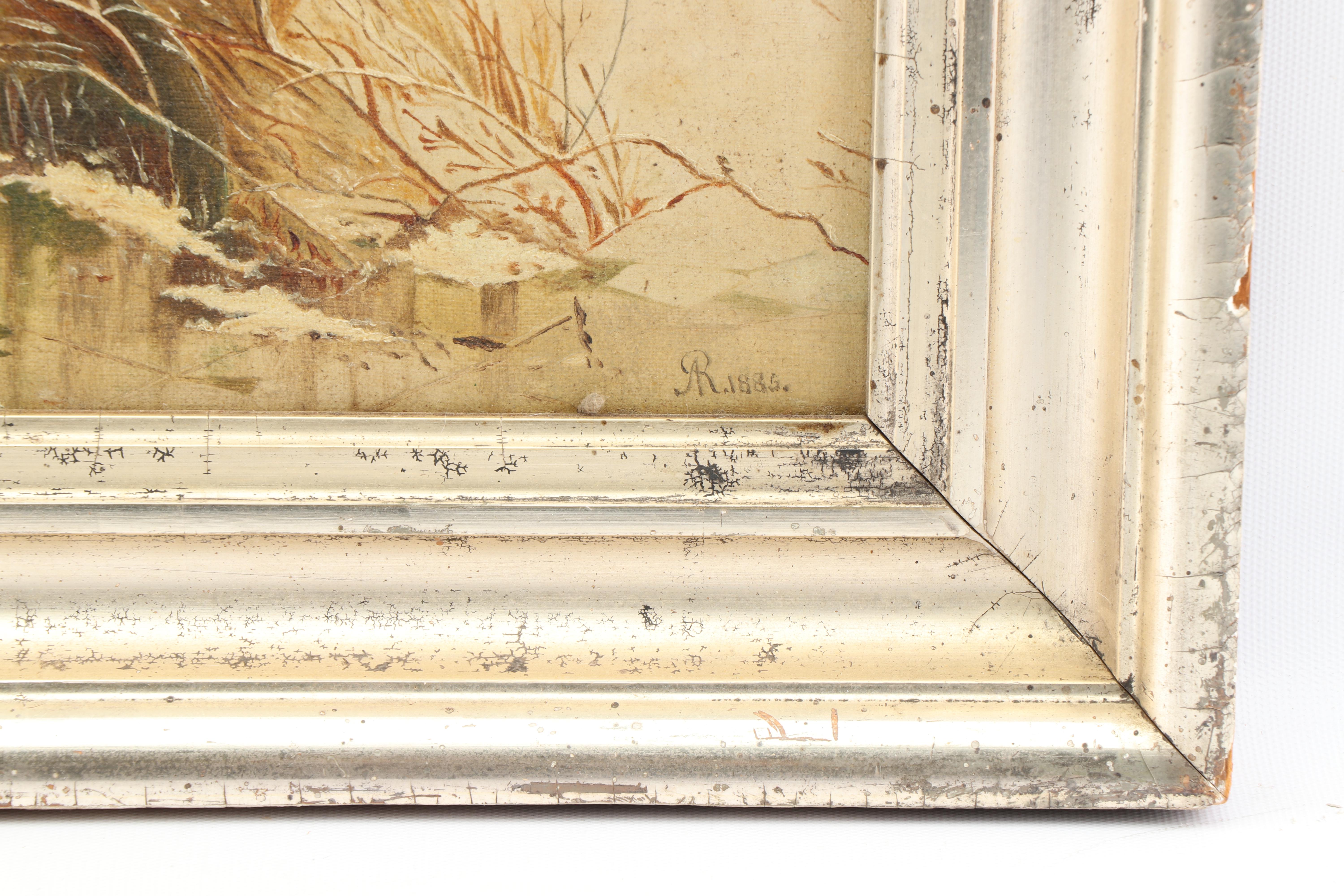 1885 Farm Landscape Oil Painting