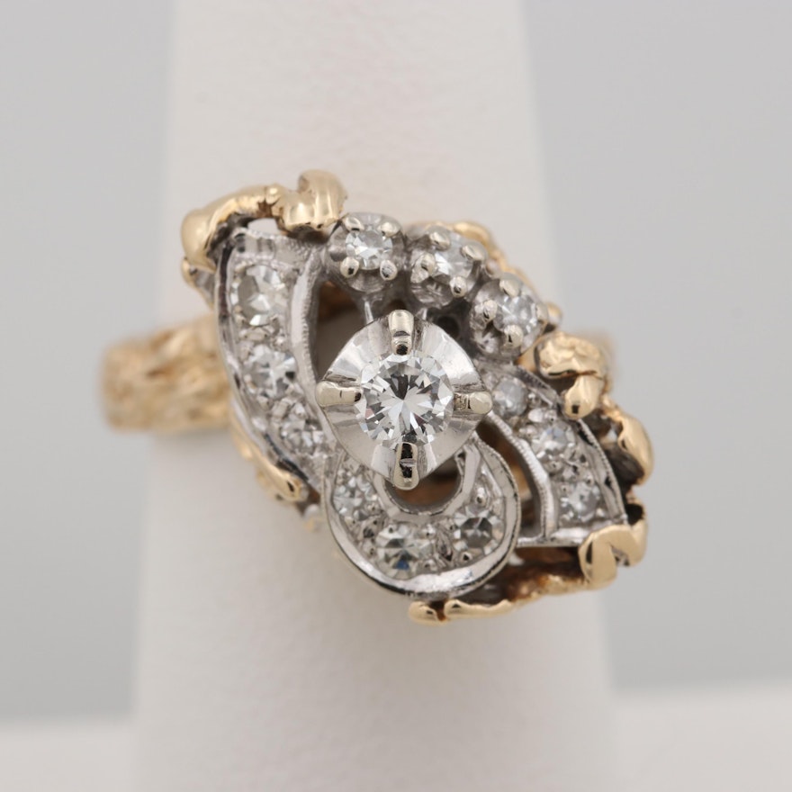 14K Yellow Gold Diamond Ring