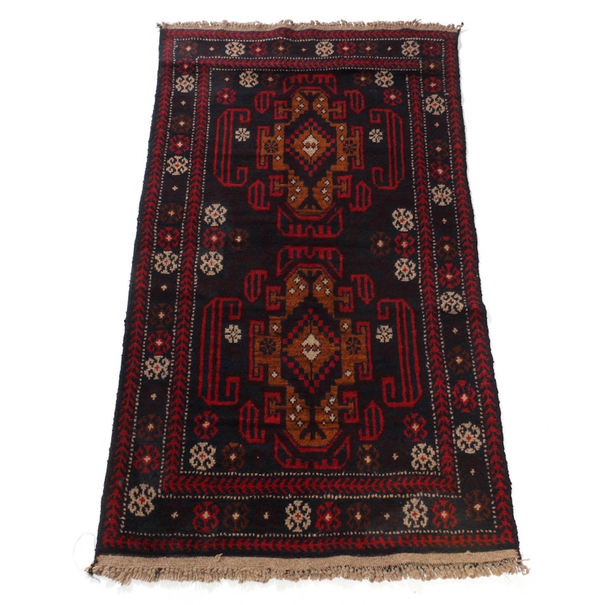 3.4' x 6.5' Hand-Knotted Afghani Baluch Rug