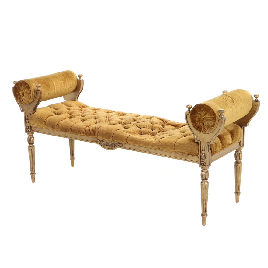 Louis XVI Style Giltwood Window Bench, 20th Century