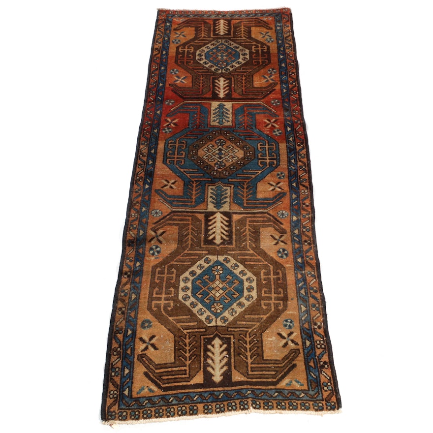 3.1' x 9.1' Hand-Knotted Caucasian Lenkoran Carpet Runner