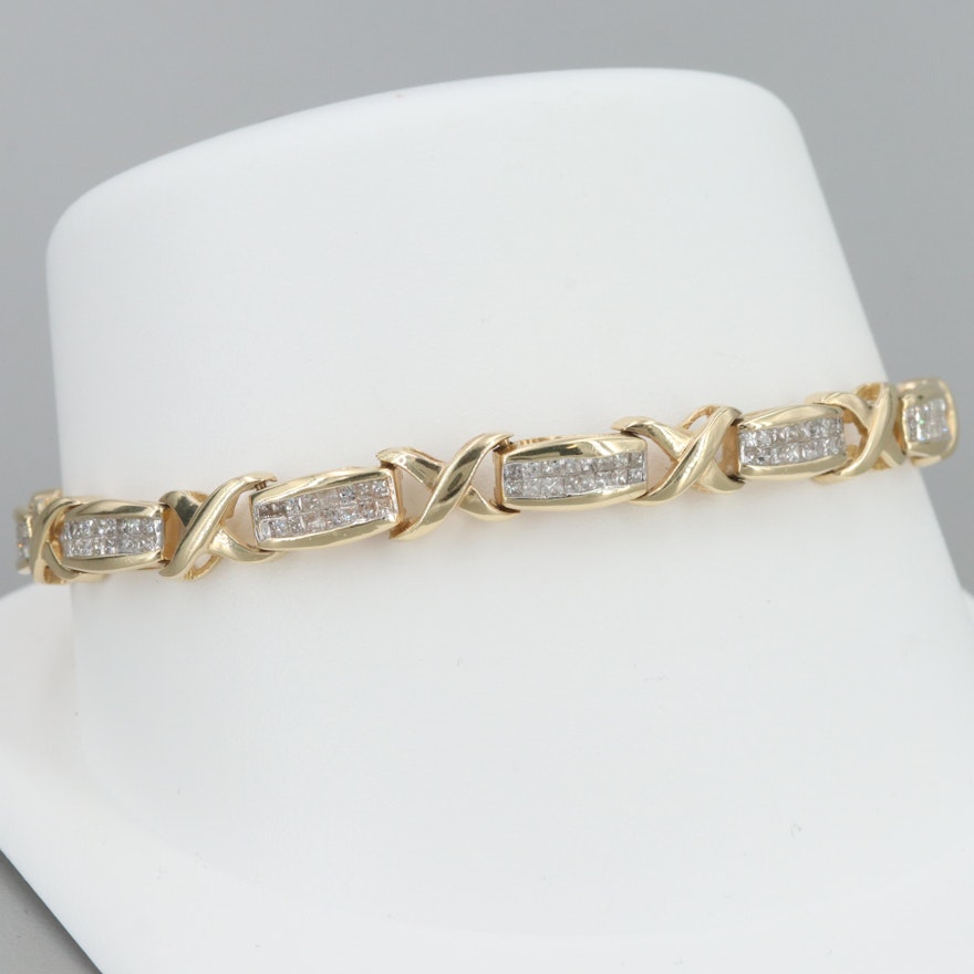 14K Yellow Gold 3.45 CTW Diamond Bracelet