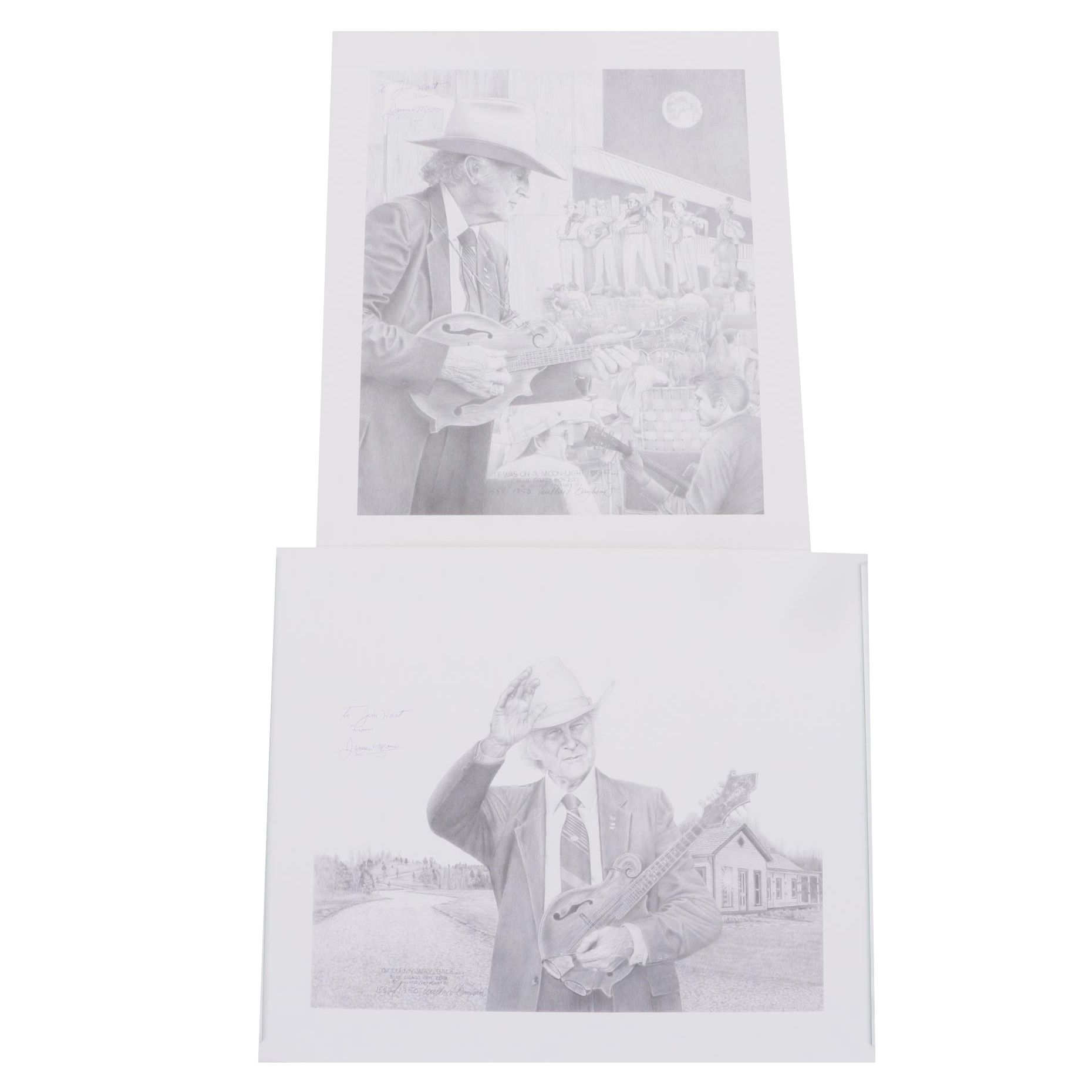 Two Willard Gayheart Signed Limited Prints of Blue Grass Legend Bill Monroe
